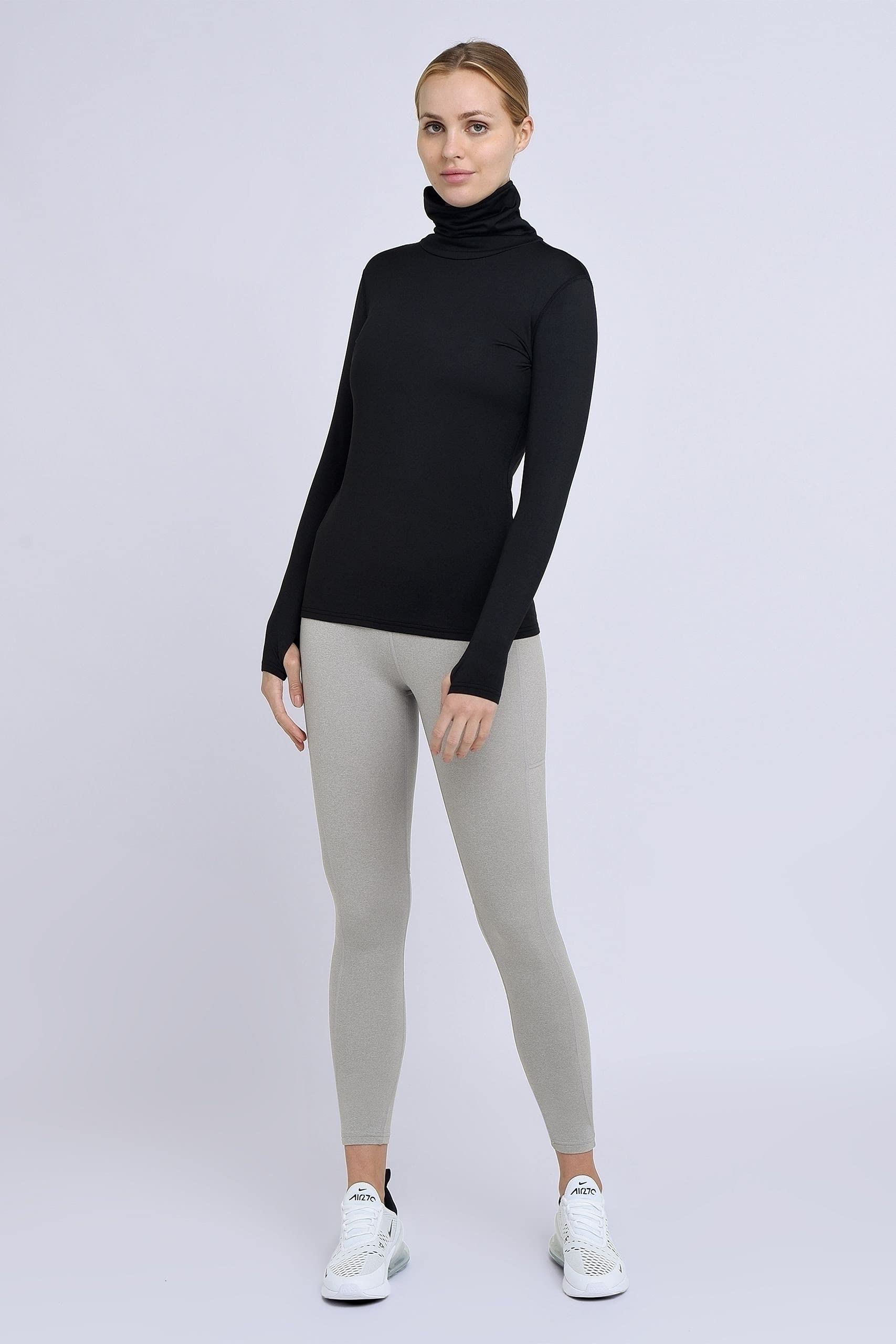 TCA Women's Thermal Running Top - Funnel Neck Warm-Up Shirt for Cold Weather, Winter Jogging & Outdoor Workouts - Moisture-Wicking & Breathable Activewear