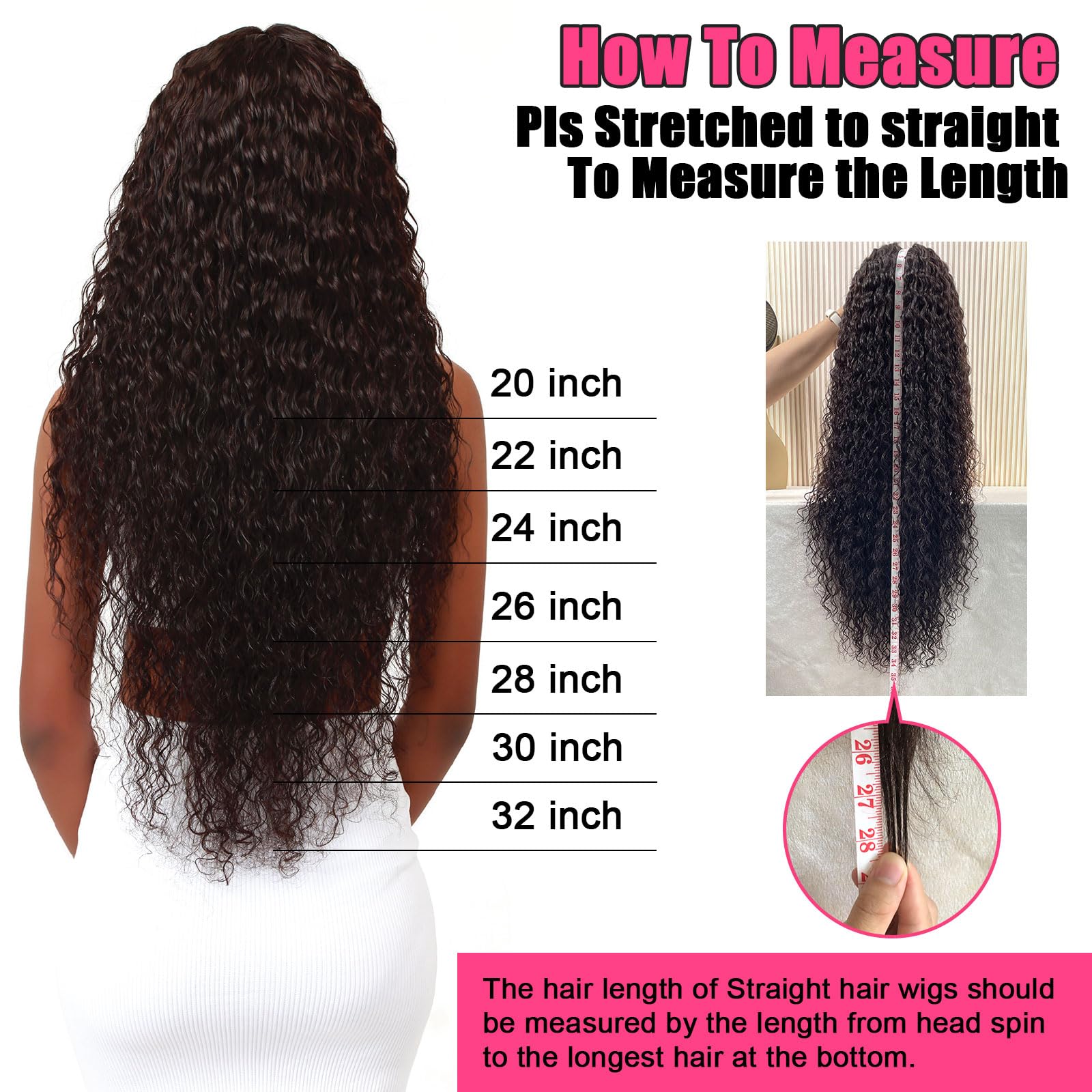 13x4 HD Lace Front Wig Human Hair Pre Plucked 180% Density Deep Water Wave Brazilian Remy Hair Lace Front Wig for Black Women - 34 Inch Natural Dark Brown | Perfect for Daily Wear, Parties & Special Occasions
