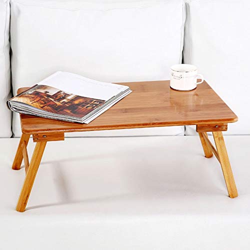 Foldable Bamboo Laptop Desk - Portable Computer Stand for Bed, Sofa & Study | Adjustable Notebook Table with Storage | Perfect for Home Office, Dorm & Travel (50x30x22cm) - Lightweight & Space-Saving Furniture