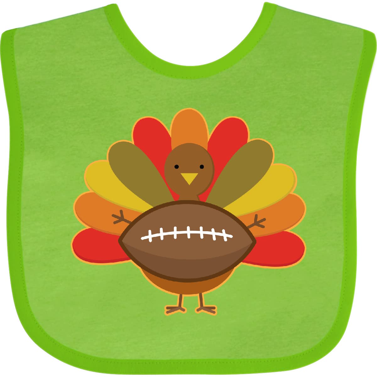 Inktastic Thanksgiving Day Turkey Football Fan Baby Bib - Soft & Absorbent for Infants, Perfect for Holiday Meals & Game Day Celebrations