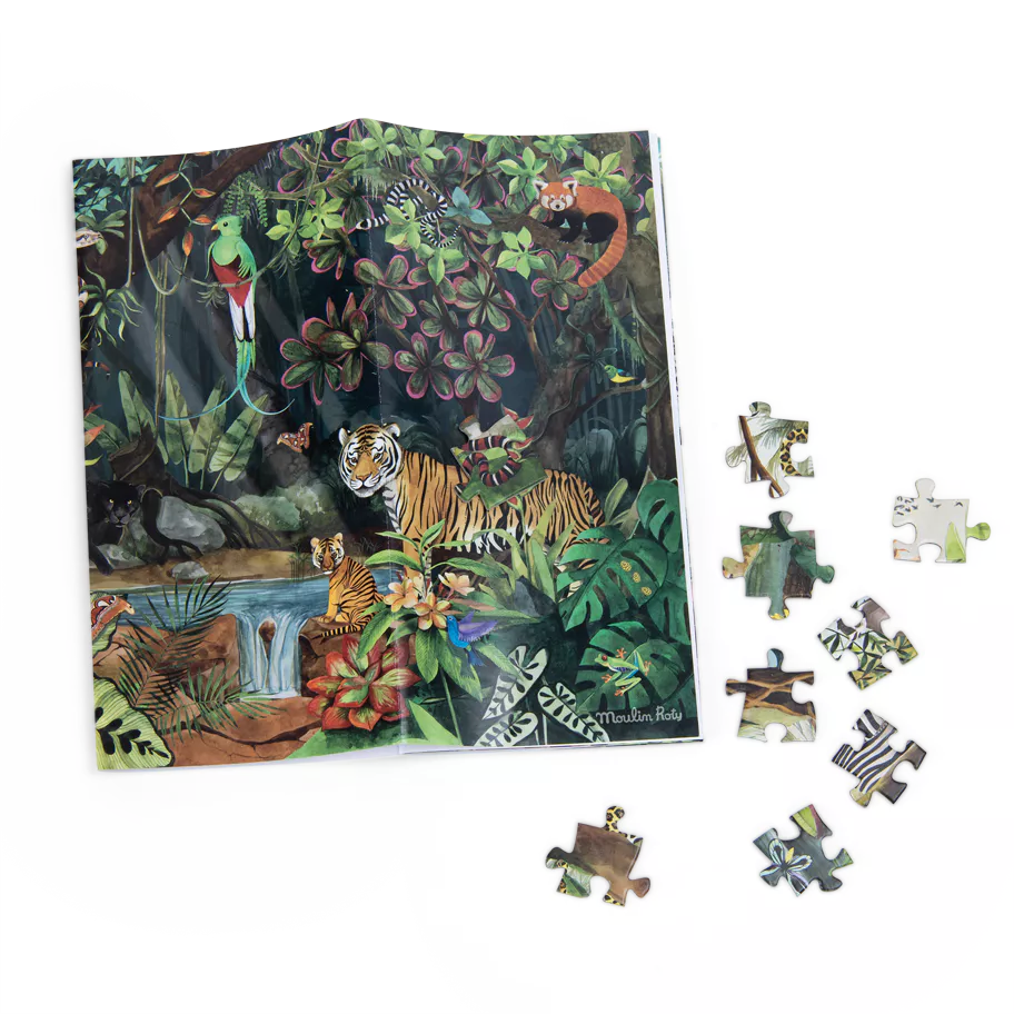 Rainforest Panoramic 350 Piece Jigsaw Puzzle for Adults & Teens – Challenging Wildlife Scenery Puzzle for Relaxation & Family Bonding