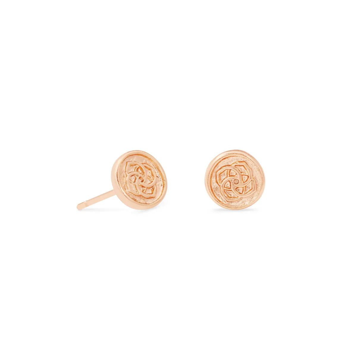 Rose Gold Dira Coin Stud Earrings for Women – Elegant Minimalist Jewelry for Everyday Wear, Parties & Gifts