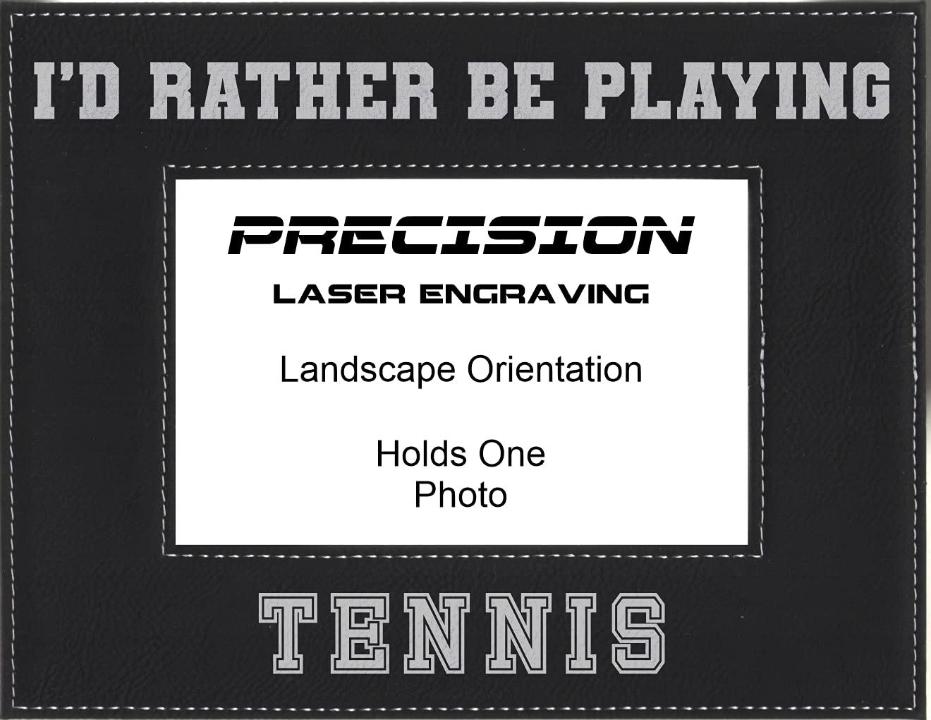 Personalized Tennis Picture Frame - Engraved 'Rather Be Playing Tennis' Leatherette Photo Display - Perfect Gift for Tennis Lovers, Coaches & Players - Great for Home, Office Decor or Tournament Awards
