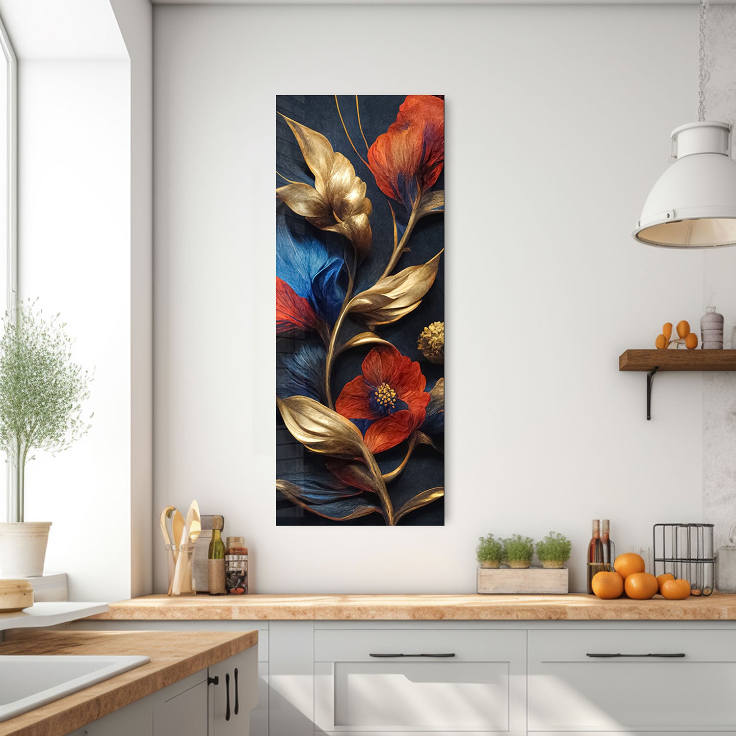 Soft Floral Panoramic Print - Elegant Home Decor for Living Room & Bedroom | Perfect for Wall Art, Curtains & Throw Pillows