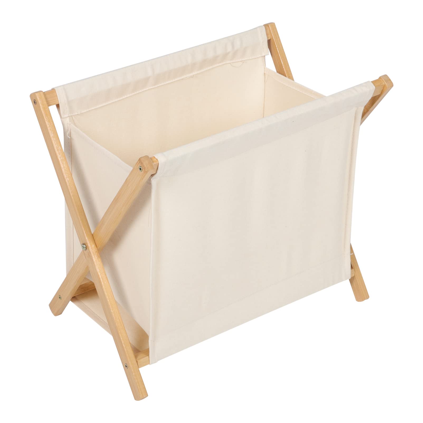 **Large Bamboo Wood Laundry Hamper Sorter Cart with Stand - Foldable X-Frame Design for Blankets, Clothes, Pillows, Towels & Baby Nursery - Perfect for Bedroom, Laundry Room & Dorm Organization**