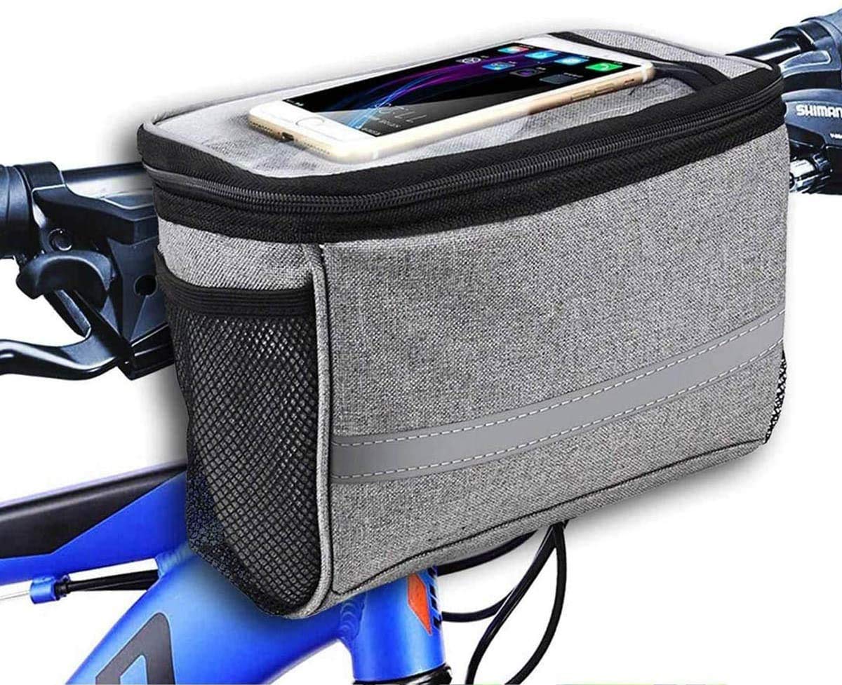 Waterproof Bike Handlebar Bag with Transparent Touch Screen Pouch & Removable Shoulder Strap - Trish Lucia Cycling Storage for Phone, Keys & Essentials - Perfect for Commuting, Mountain Biking & Outdoor Adventures