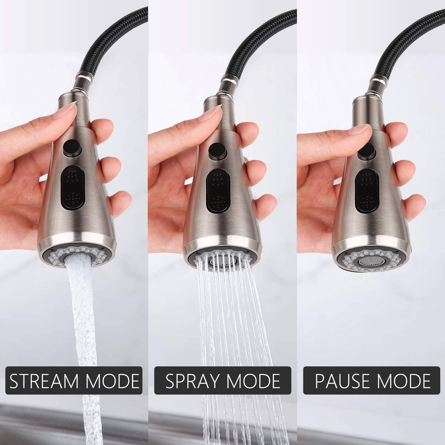 Stainless Steel Pull Down Kitchen Faucet for Modern Sinks