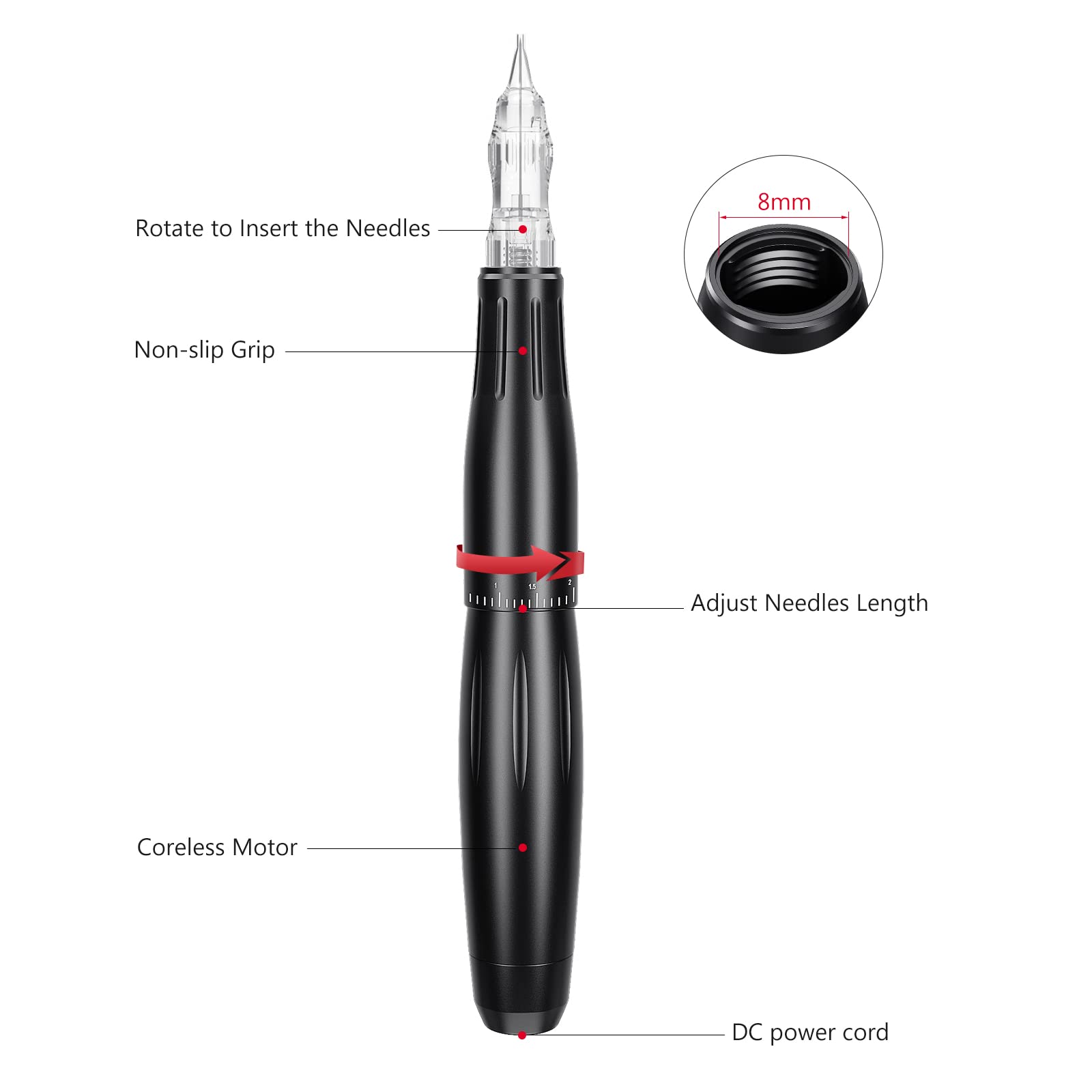 Professional BIOMASER P30 Permanent Makeup Machine Kit – Swiss Motor Rotary Tattoo Pen for Microblading, Eyebrows, Eyeliner & Lips – Includes Power Supply & Cartridge Needles – Perfect for Tattoo Artists & Beauty Salons