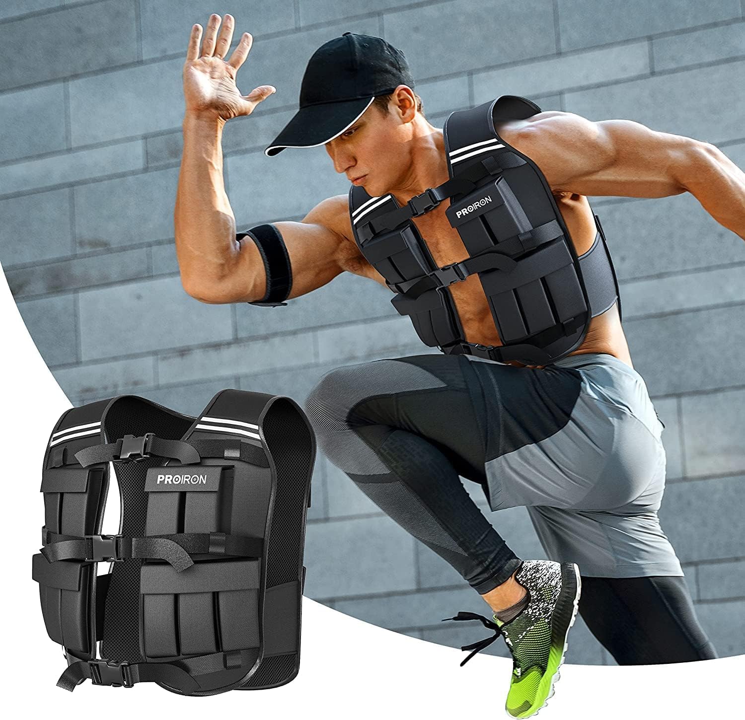PROIRON Adjustable Weighted Vest 22LB/44LB for Men & Women - 1LB/2LB Increment, Fully Customizable for Running, Workouts, Walking, Boxing, Strength Training, Cardio - Ideal for Home Gym & Weight Loss Fitness Gear