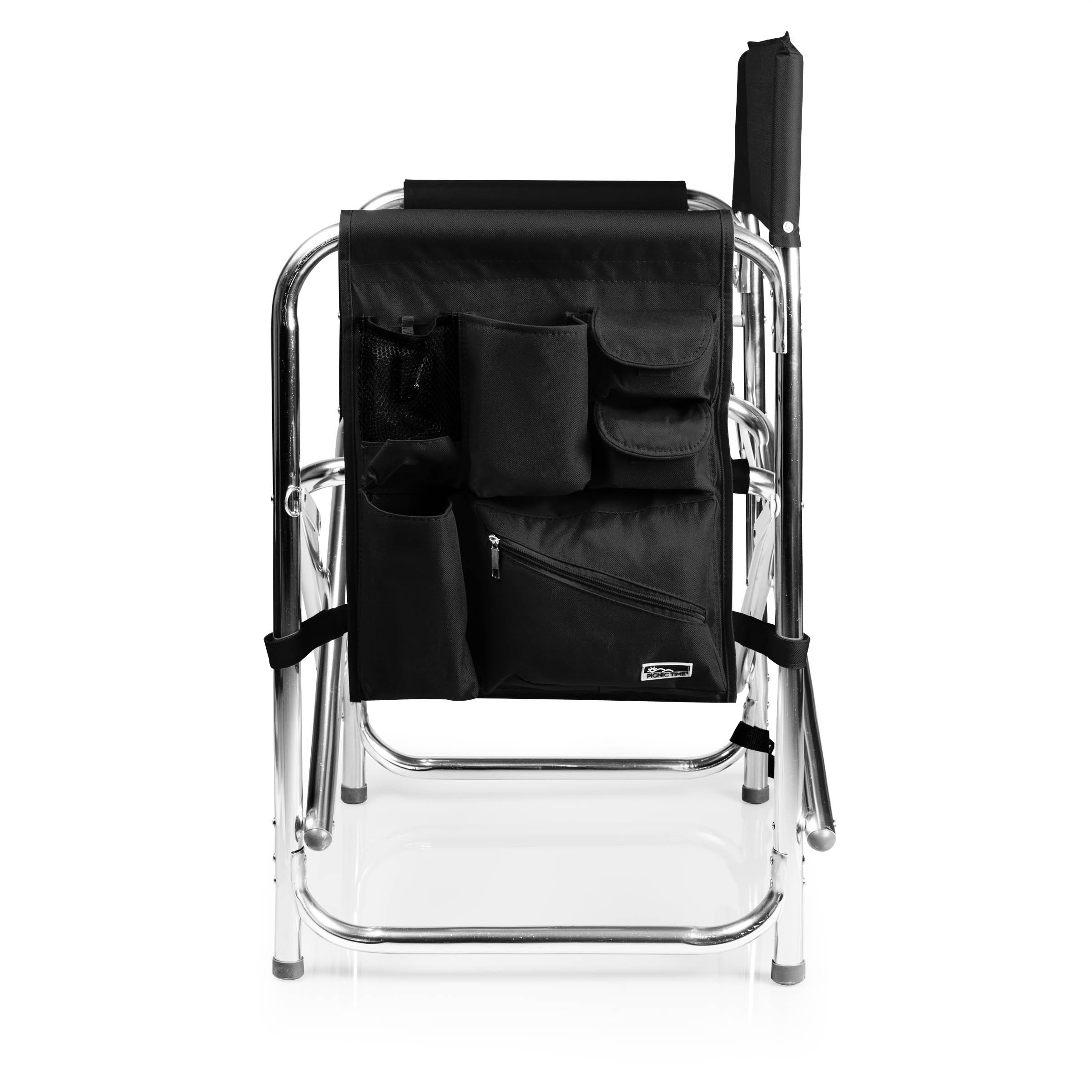ONIVA - a Picnic Time Brand - Portable Folding Sports Chair with Side Table | Lightweight Beach & Camping Chair for Adults | Perfect for Outdoor Events, Picnics, Beach Trips & Sporting Games (Black)