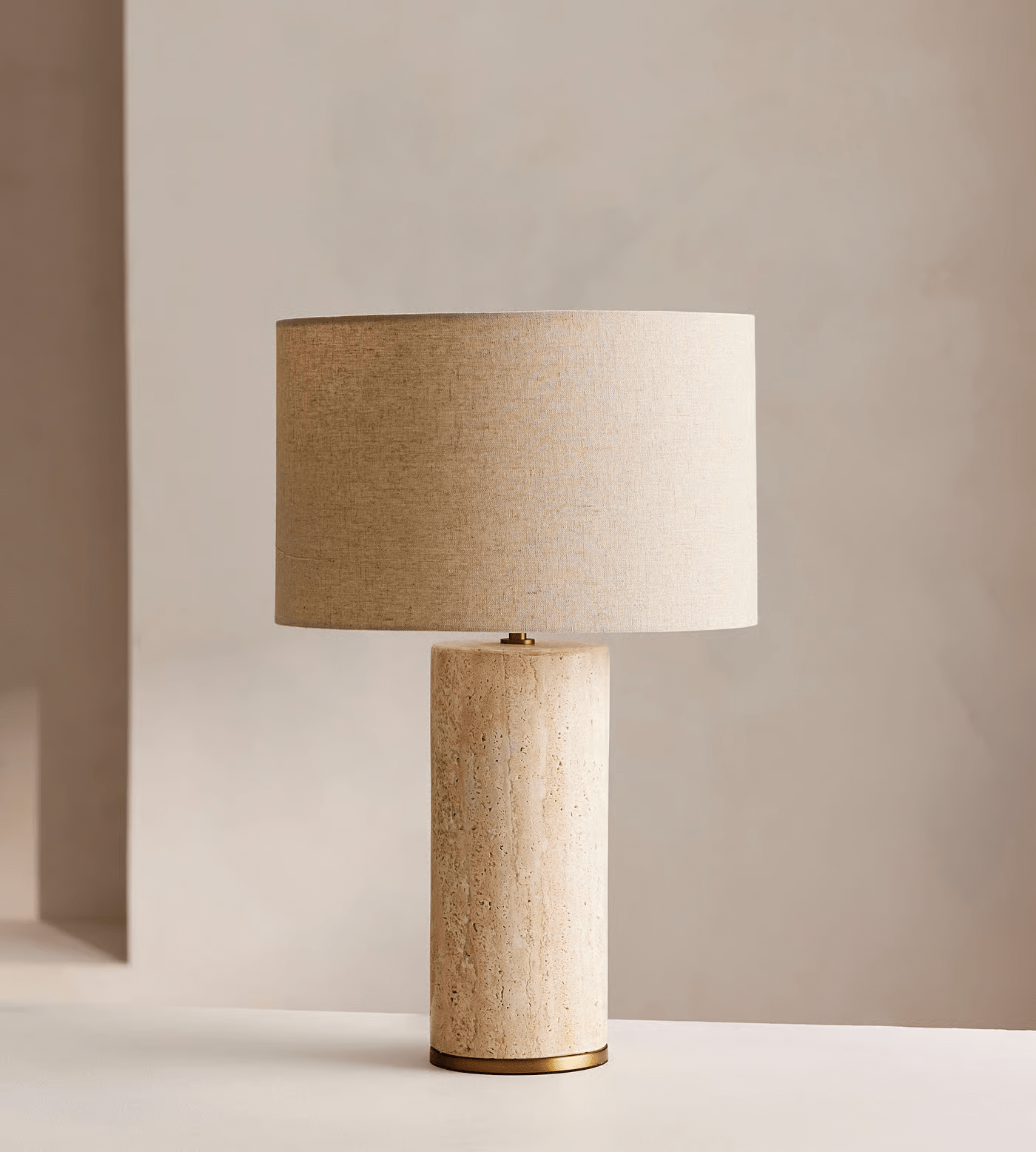 Aria Stone Table Lamp - Modern Decorative Bedside Lighting for Bedroom, Living Room & Office - Dimmable LED Nightstand Lamp with Natural Stone Base