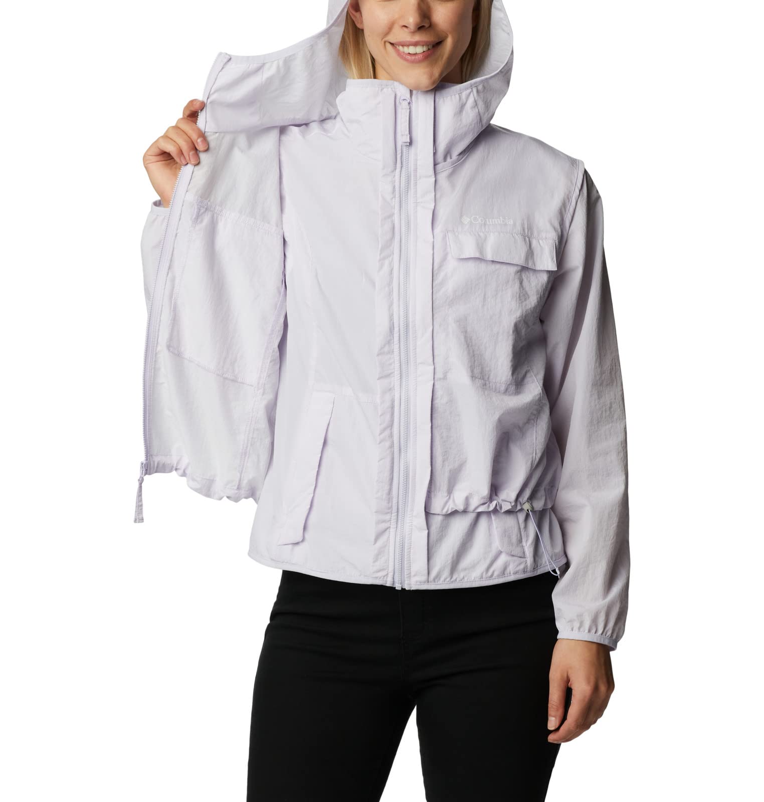 Columbia Women's Spring Canyon Wind Interchange Jacket - Lightweight Water-Resistant Windbreaker for Hiking, Travel & Outdoor Adventures