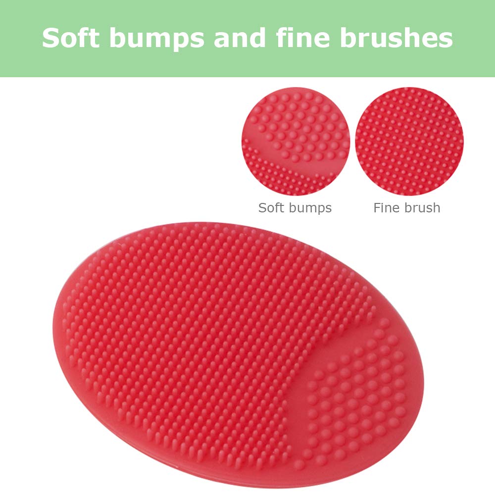 Ubersweet® 4PCS Silicone Facial Cleansing Brush Set - Gentle Exfoliating & Pore Cleaning Tool for Acne Removal, Blackhead Treatment & Baby Shower | Soft Bristle Face Scrubber for Sensitive Skin | Spa & Daily Skincare Routine