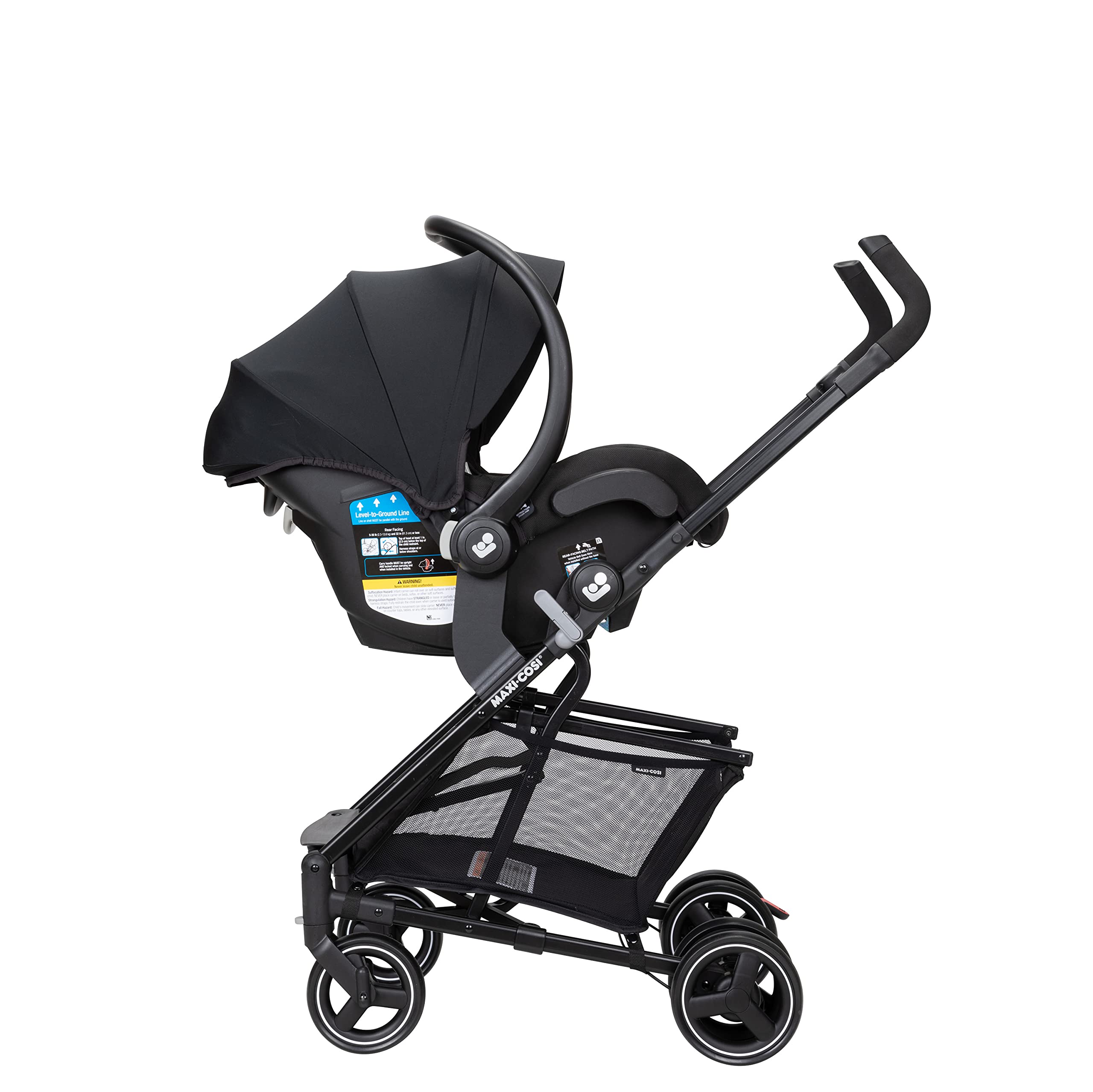 Maxi-Cosi Maxi-Taxi Xt Baby Stroller & Car Seat Caddy - Ultra Compact Travel System with Large Storage Basket, Black | Perfect for Newborns, Travel, Shopping & Everyday Use