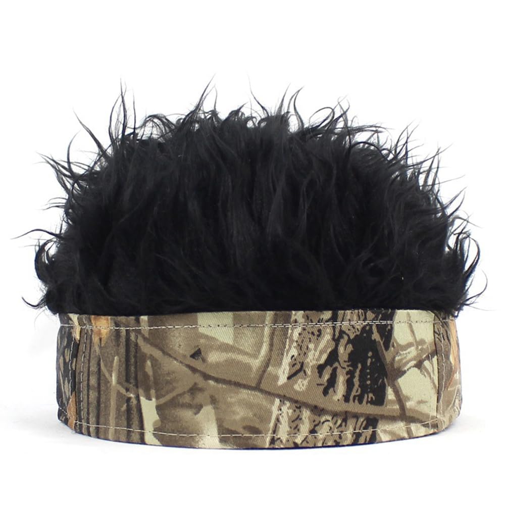 YEKEYI Spiked Funny Golf Visor Hat - Adjustable Wig Baseball Cap with Hair for Women - Perfect for Golf, Cosplay, Halloween & Costume Parties