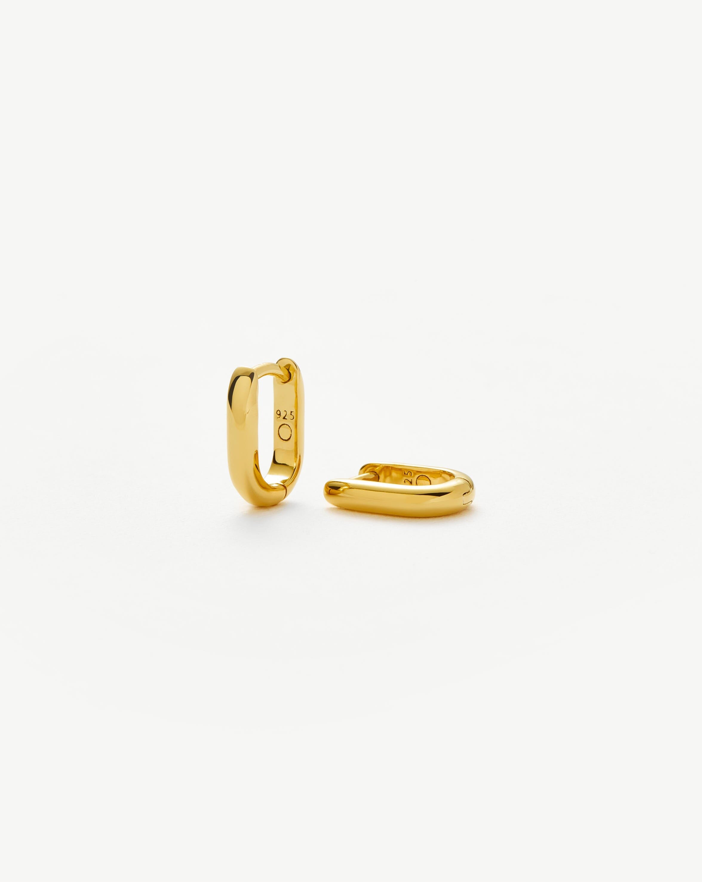 Classic Ovate Huggie Hoop Earrings | 18k Recycled Gold Vermeil on Recycled Sterling Silver | Perfect for Everyday Wear, Date Nights & Gifts