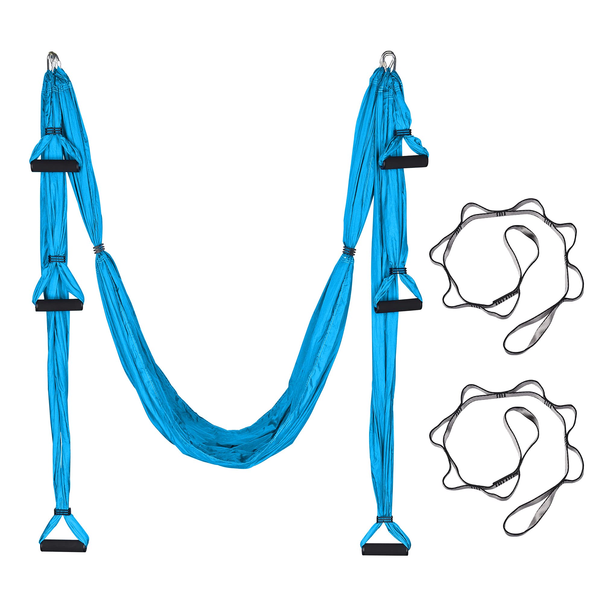 Aerial Yoga Swing Set - 440 lbs Capacity Flying Yoga Trapeze Hammock with Ceiling Hanging Kit - Anti-Gravity Inversion Tool for Home Gym, Studio & Outdoor Workouts
