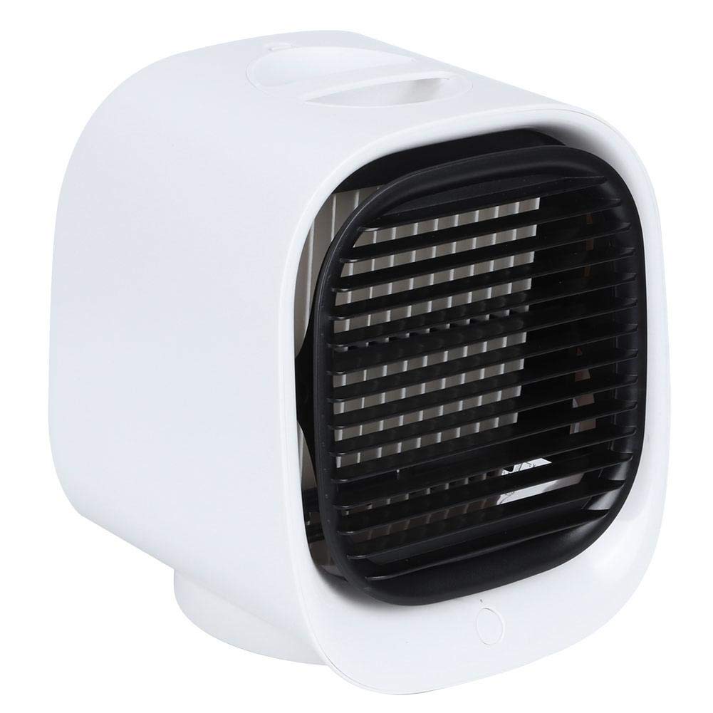 Portable Air Conditioner Fan - USB Personal Cooling Fan with Humidifier, Quiet Mini AC for Office, Bedroom & Travel - White (Night Light & Colorful) | Perfect for Home, Work & Outdoor Use