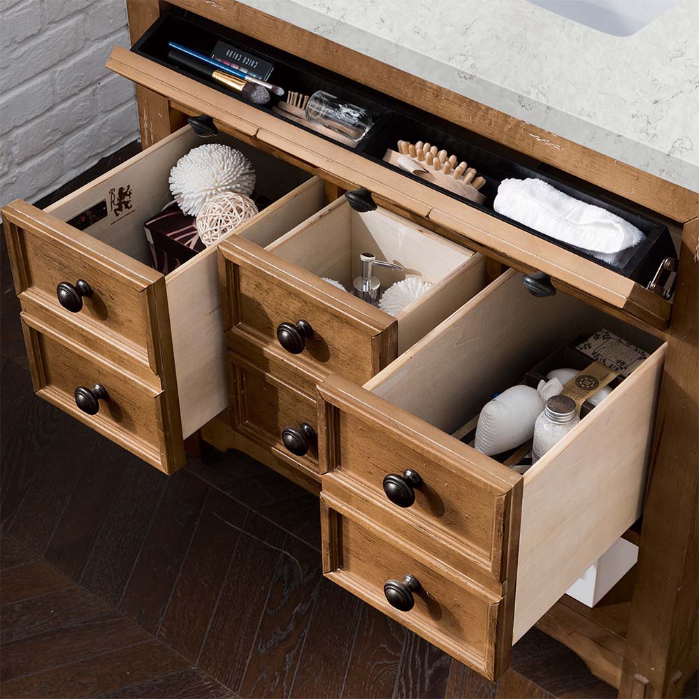 James Martin Vanities Malibu Collection 36-Inch Single Bathroom Vanity in Honey Alder with Countertop Options - Perfect for Modern Bathroom Remodeling and Home Renovation Projects