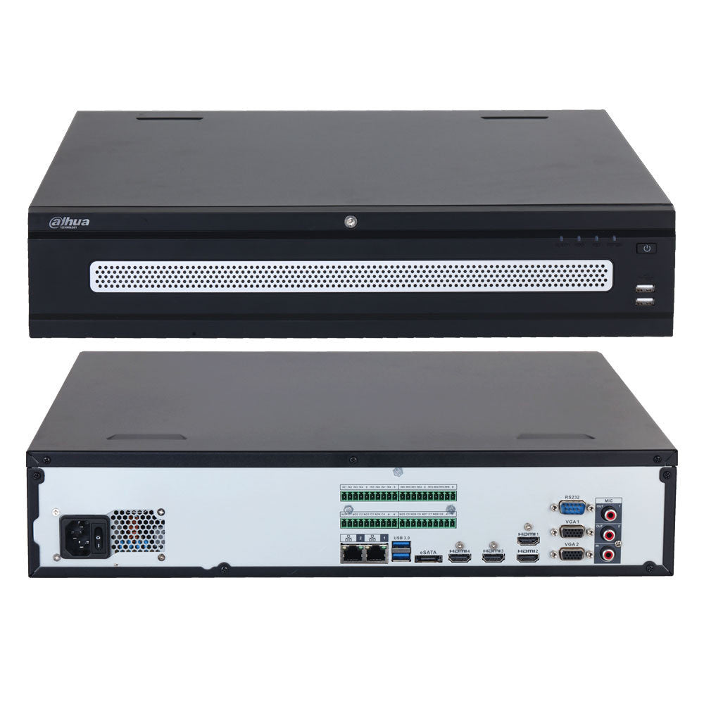NVR608H 64-Channel Network Video Recorder with 2x LAN Ports, No PoE, RAID Support for 64 IP Cameras - Ideal for Home Security & Business Surveillance Systems