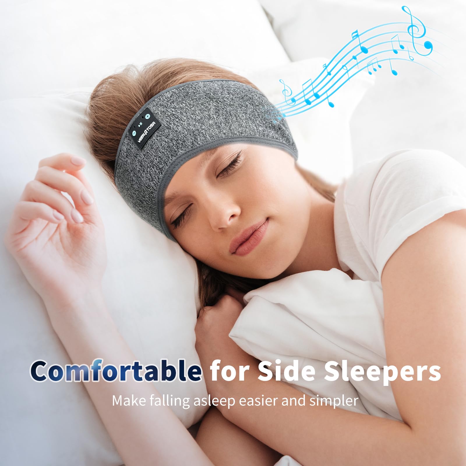 Wireless Sleep Headphones with HD Stereo Sound - 20H Battery Bluetooth 5.3 Headband for Side Sleepers | Perfect for Yoga, Workout, Travel & Meditation | Comfortable Sports Earphones for Men & Women