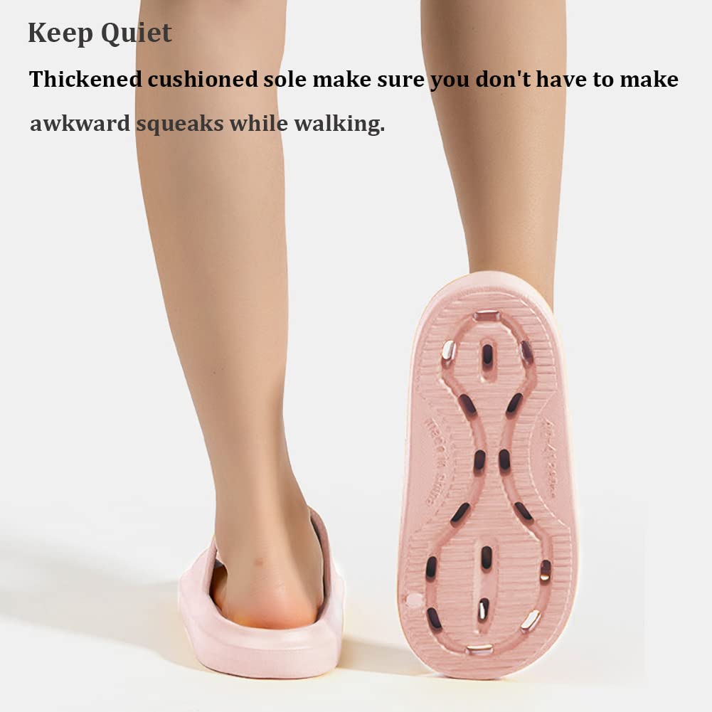 FINLEOO Cloud Slides for Women and Men - Non-Slip Shower Shoes & Cushioned Bathroom Sandals with Thick Sole - Comfortable Indoor/Outdoor House Slippers for Pool, Beach, Spa, and Home Use