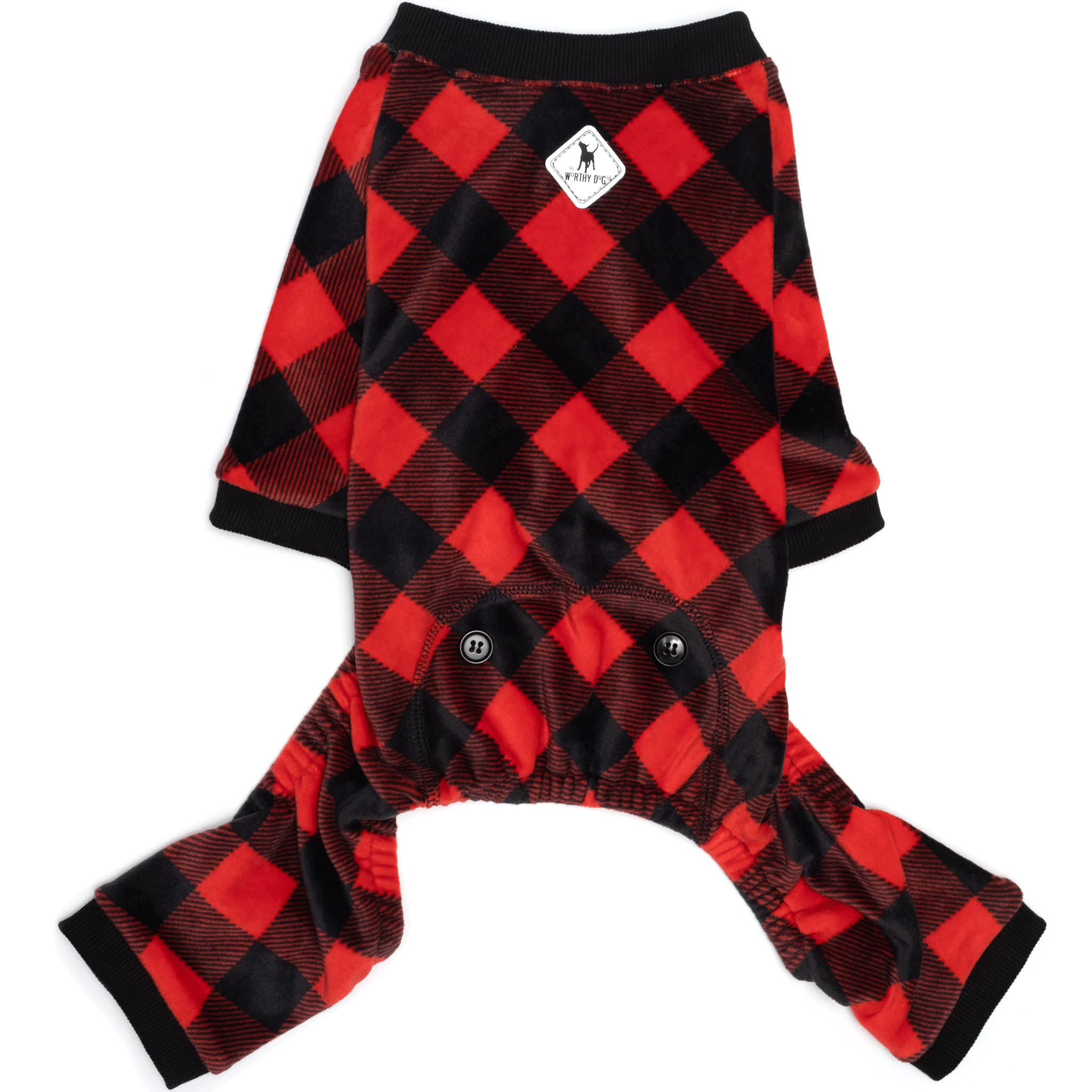 Premium Red & Black Dog Pajamas - Cozy Pet Sleepwear for Small & Medium Dogs - Perfect for Winter Nights & Indoor Lounging