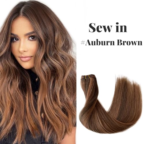 #4P30 Medium Brown and Auburn Highlights