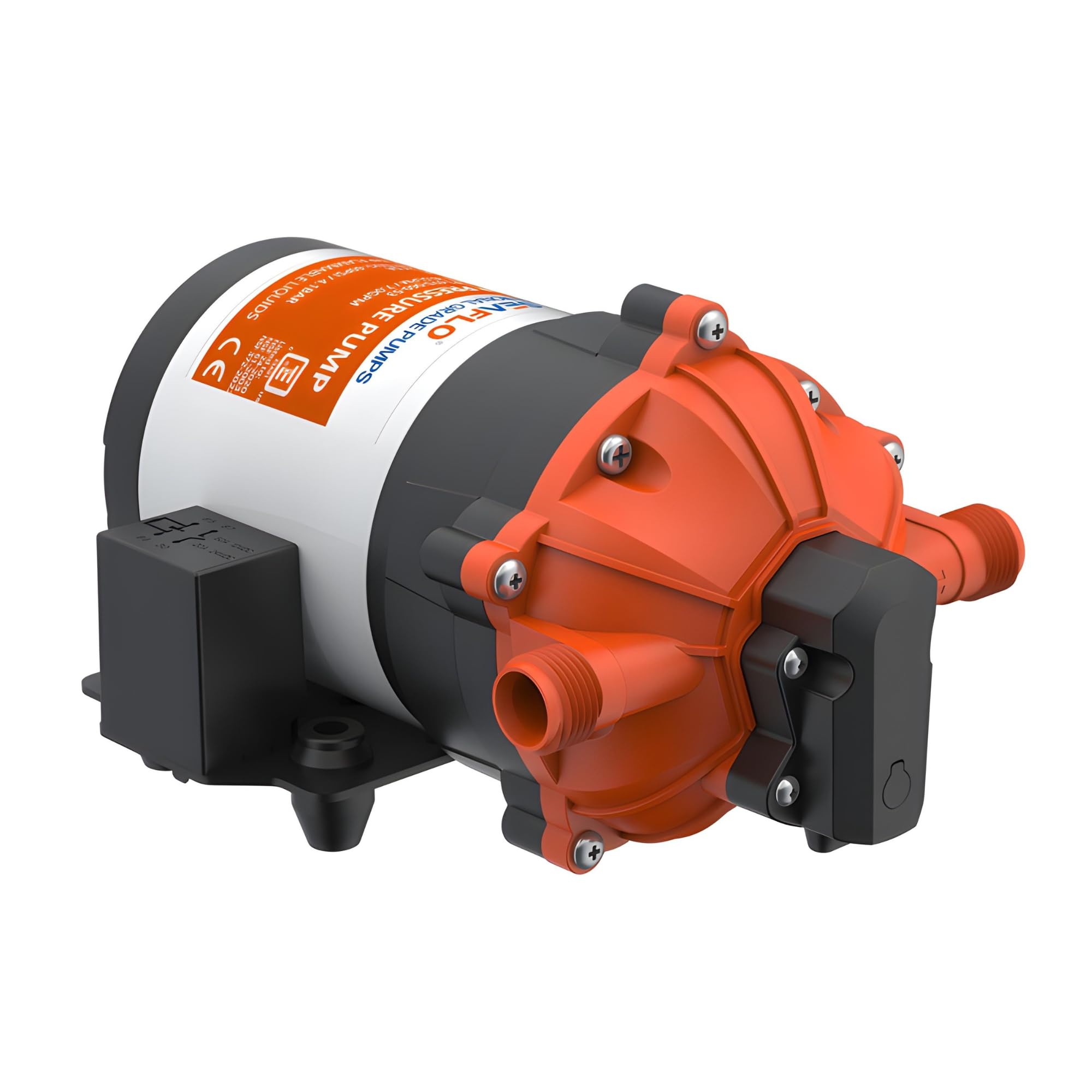 SEAFLO 53-Series 12V DC Diaphragm Water Pump 7.0 GPM 60 PSI - Heavy Duty Self-Priming Marine/RV Pump with Pressure Switch | Continuous Duty for Boats, Campers, Off-Grid Water Systems | 4-Year Warranty