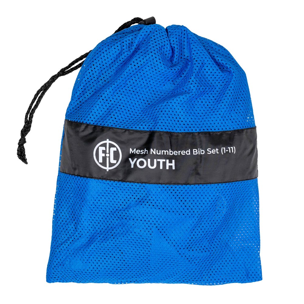 FC Mesh Numbered Training Bib Set for Youth Soccer - Breathable Royal Blue Practice Vests for Team Drills & Scrimmages
