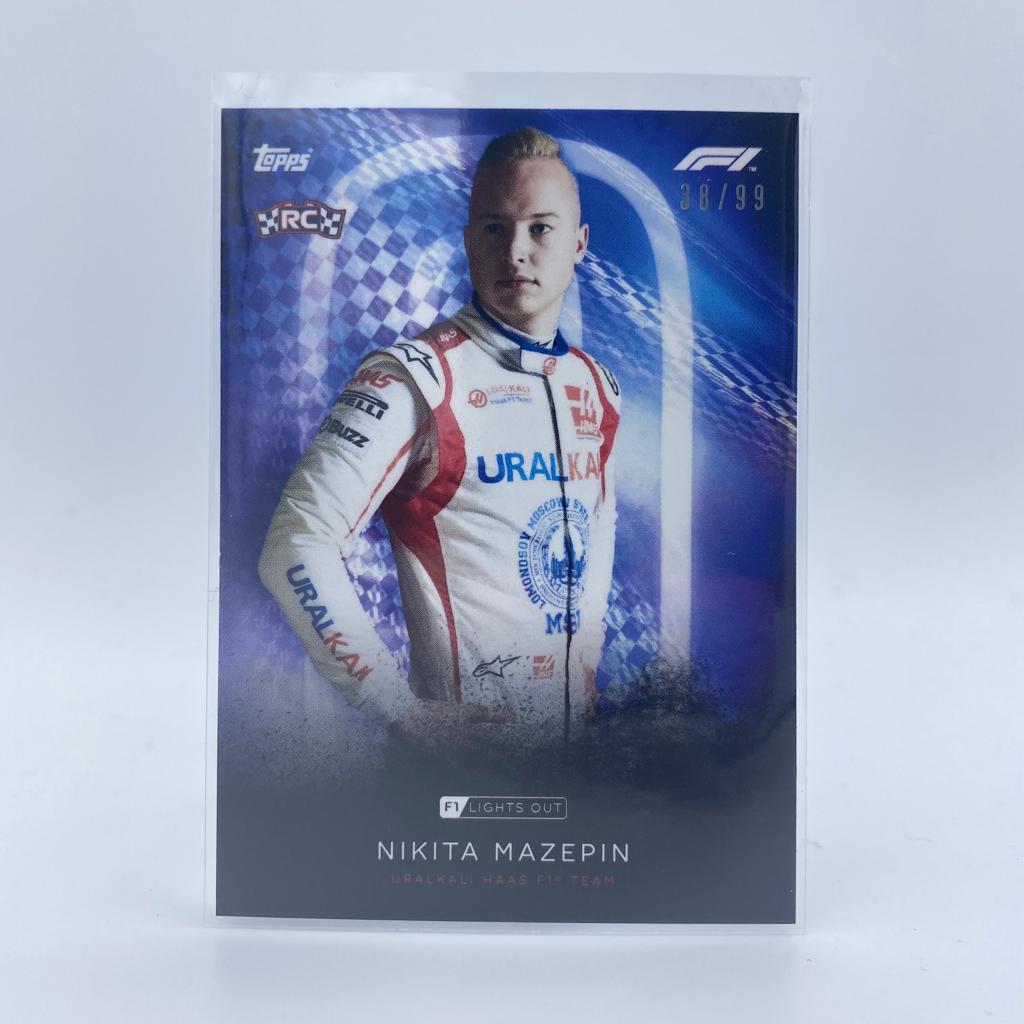 Nikita Mazepin F1 Driver Blue Parallel Racing Card - Collectible Memorabilia for Motorsport Fans & Enthusiasts