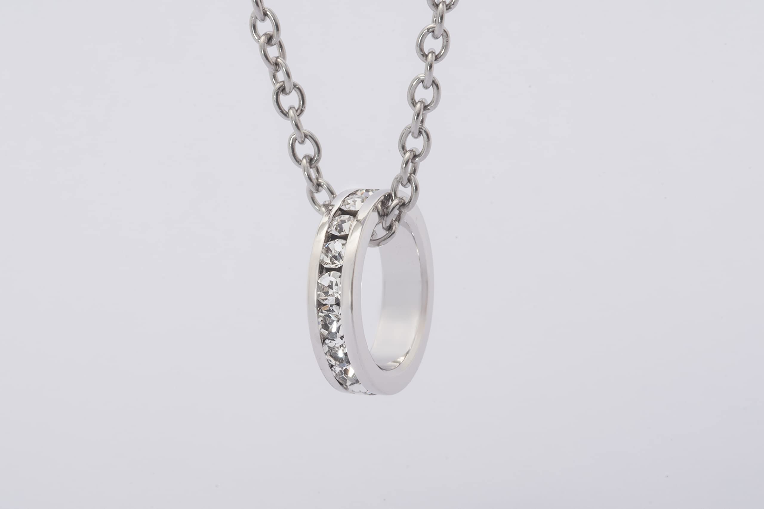 Birthstone Pendant Necklace - Genuine Crystal Full Eternity Charm for Stackable Jewelry | Perfect Gift for Birthday, Anniversary & Mother's Day