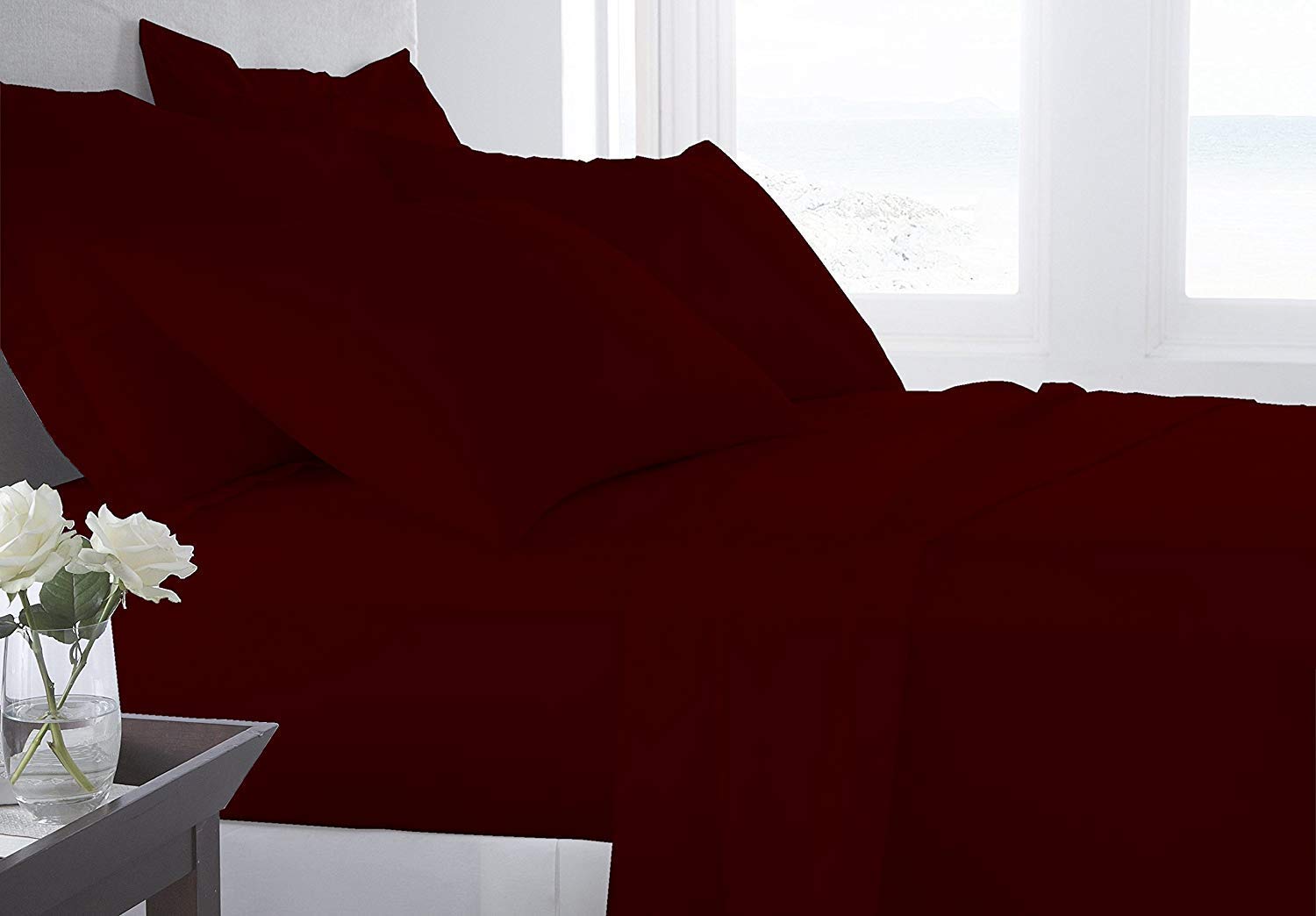 Prashi Beddings 6-Piece Luxury King Size Bed Sheet Set - 500 Thread Count Egyptian Cotton (Flat Sheet, Fitted Sheet & 4 Pillowcases) - Deep Pocket 15