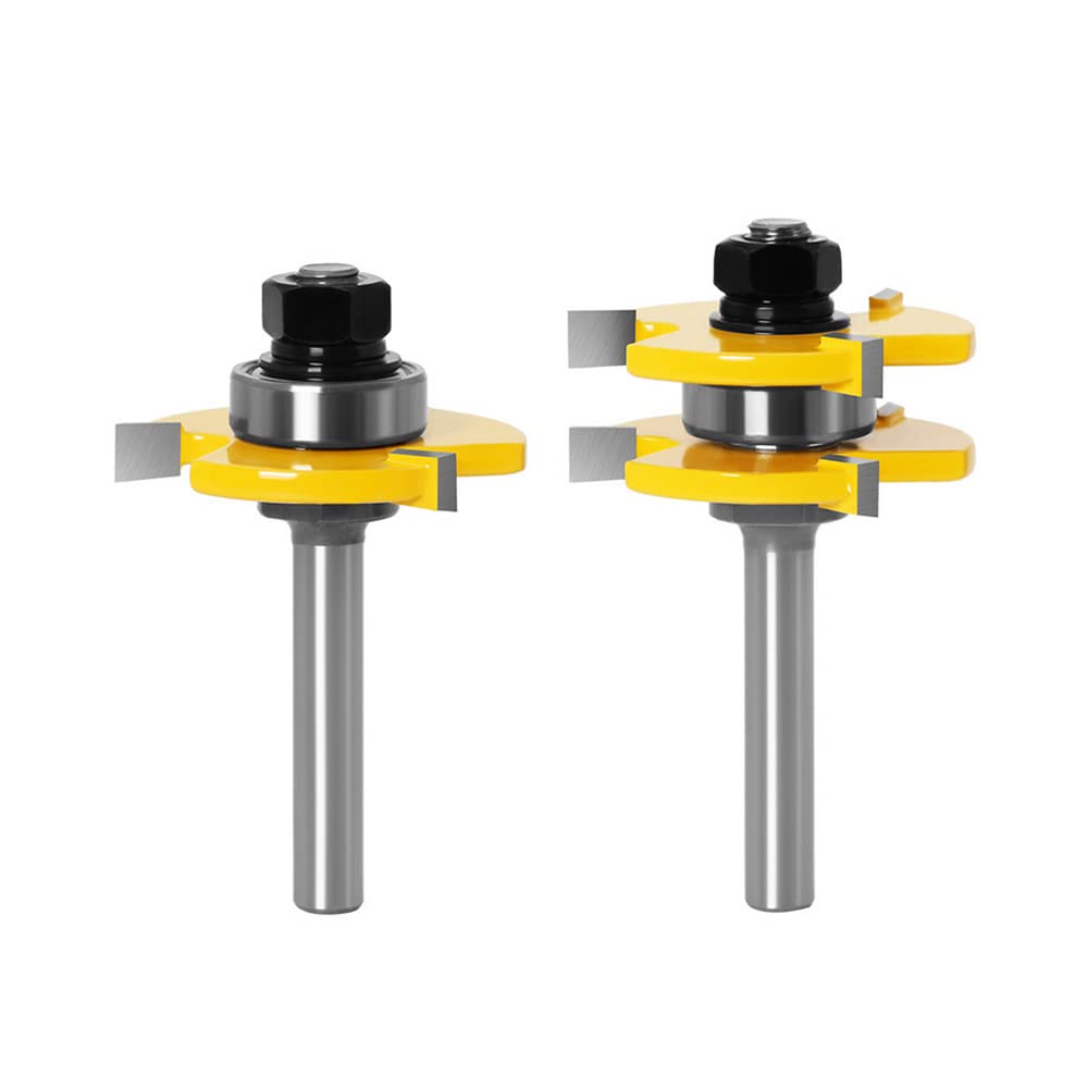 Bestgle 8mm Tongue and Groove Router Bits, 2-Piece Wood Milling Cutting Tool for Engraving Machine – Perfect for Cabinet Making, Woodworking, and DIY Projects