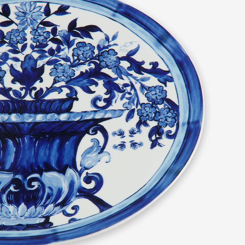 Dolce & Gabbana Casa Blue Mediterraneo Charger Plate - Decorative Ceramic Vase for Dining Table Centerpiece, Wedding Decor & Luxury Home Accessories