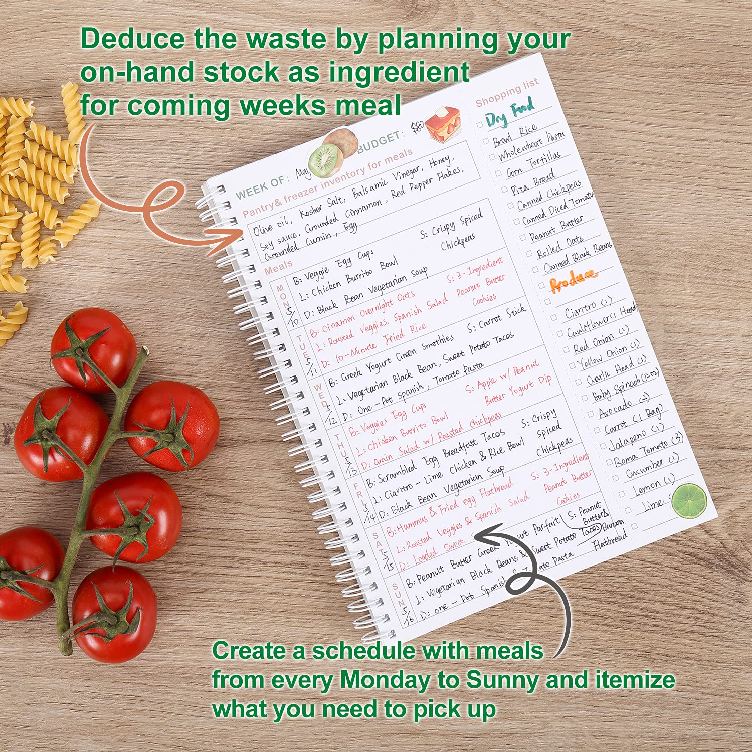 52-Week Spiral Meal Planner Notebook - 10