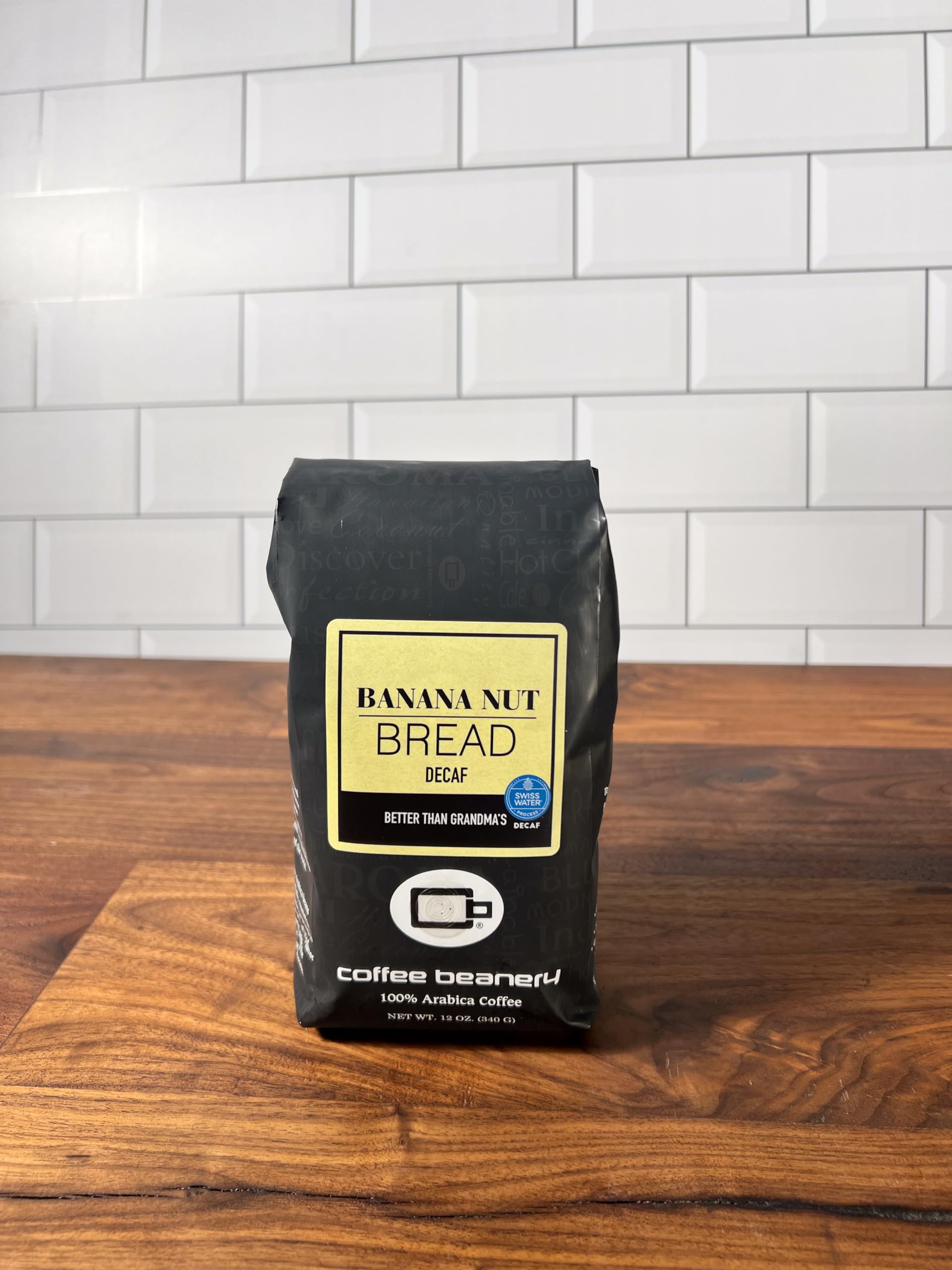Banana Nut Bread Flavored Decaf Coffee | Specialty Arabica Medium Roast | 12oz Coarse Ground | Perfect for Breakfast & Afternoon Tea Time