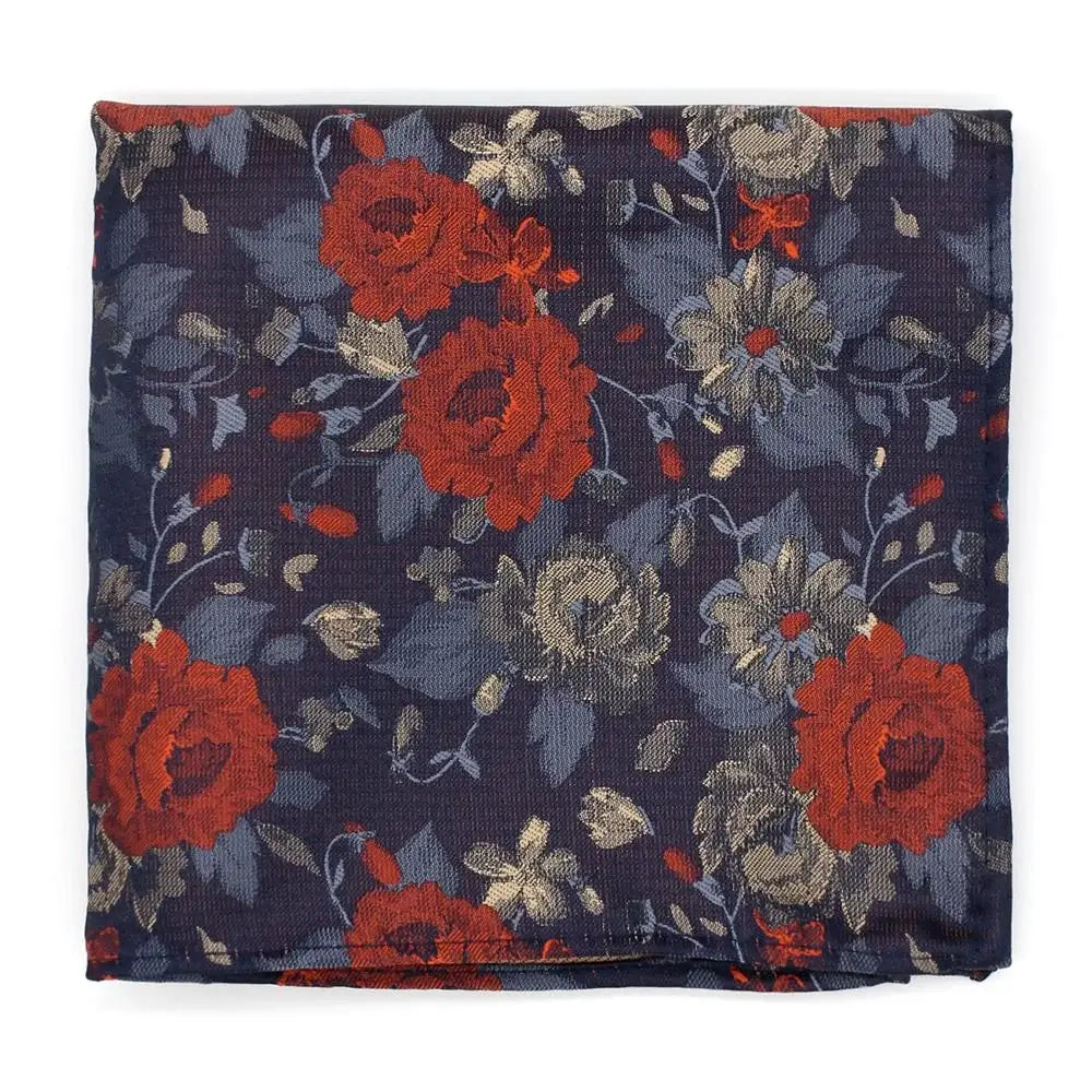 LA Smith Large Floral Hank Pocket Square - Premium Silk Pocket Square for Men - Elegant Accessory for Weddings, Business Meetings & Formal Events