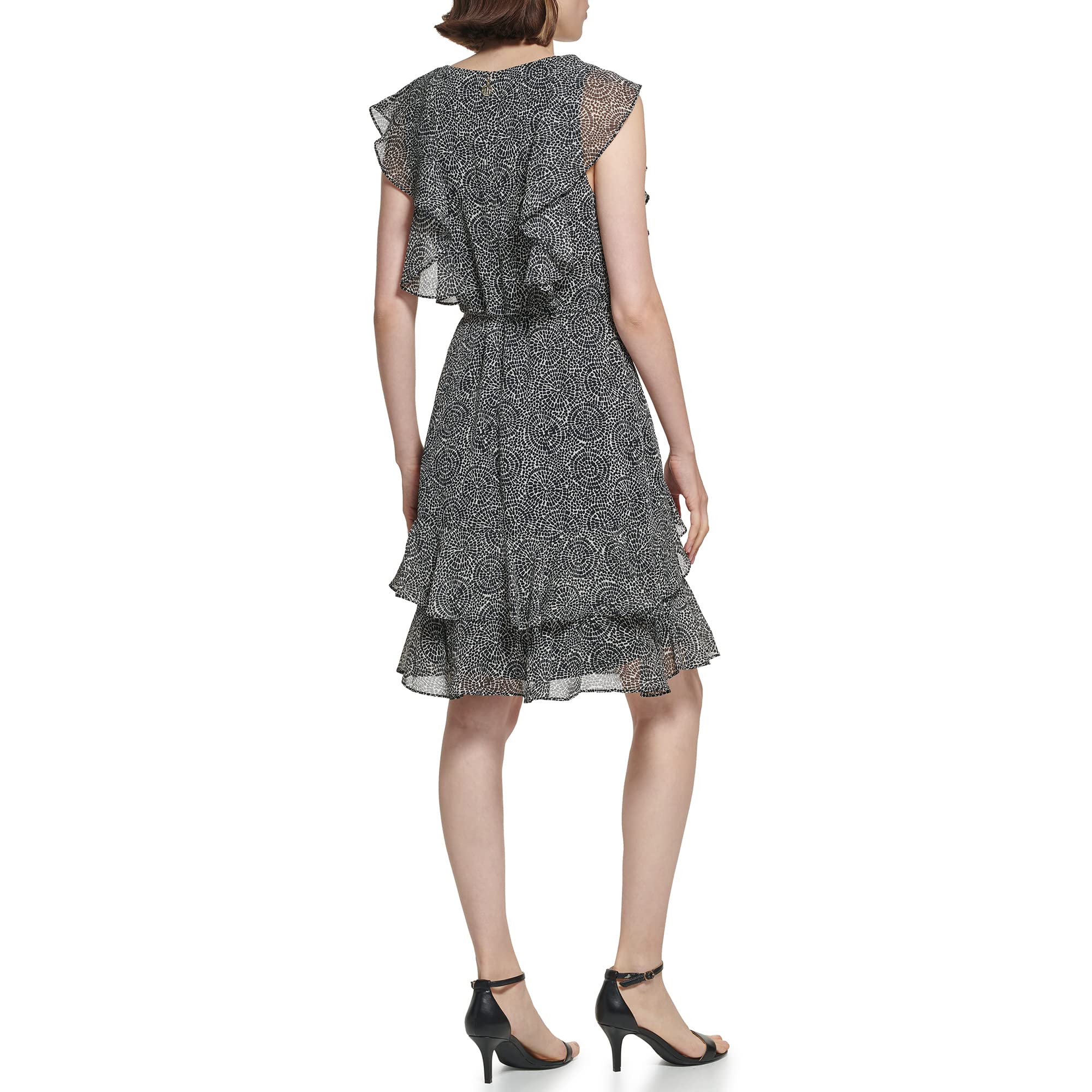 Tommy Hilfiger Women's Sleeveless Ruffle Dress - Floral Summer Cocktail Party & Wedding Guest Outfit