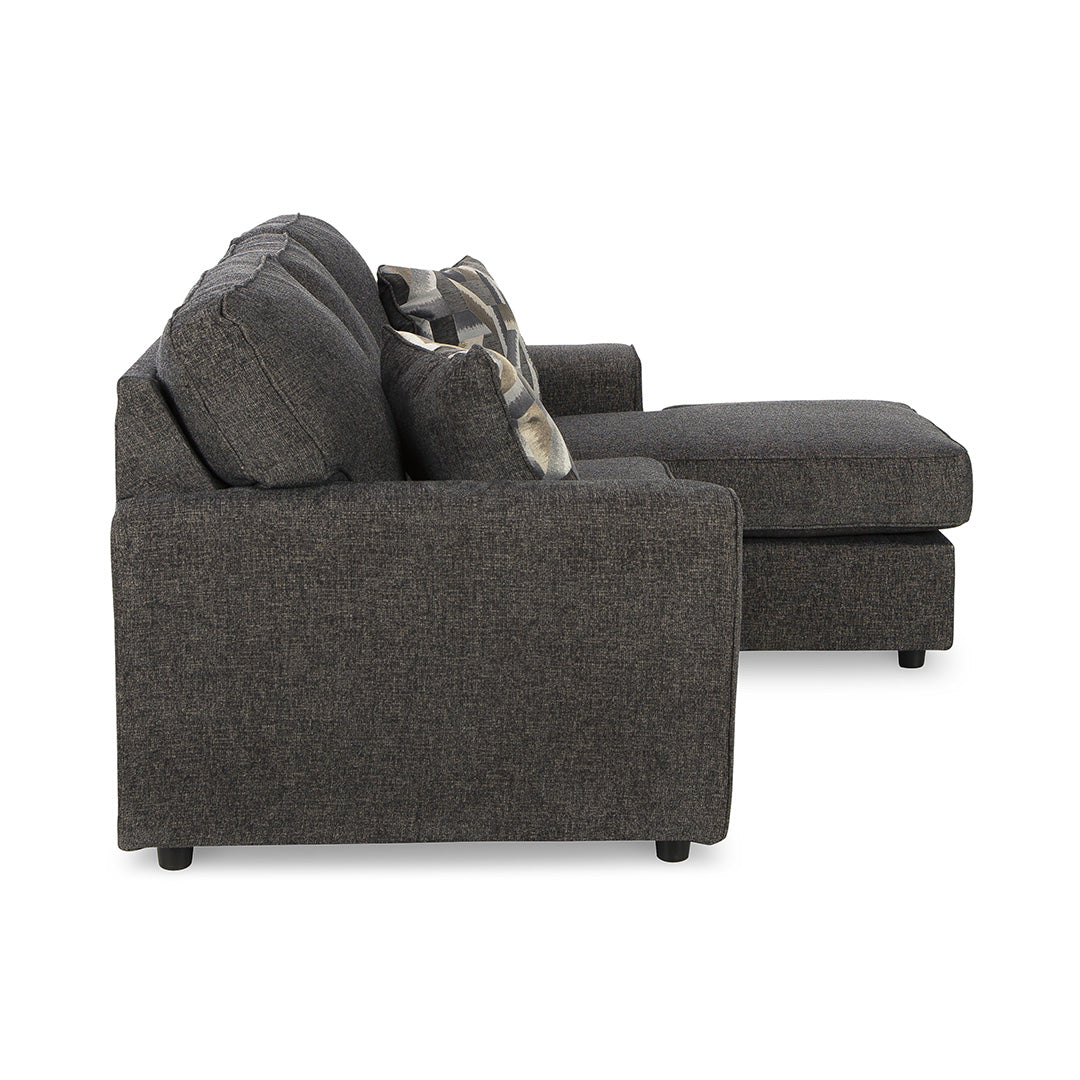 Cascilla Sofa Chaise Lounge - Modern Slate Gray Sectional Couch for Living Room, Family Room & Apartment Decor