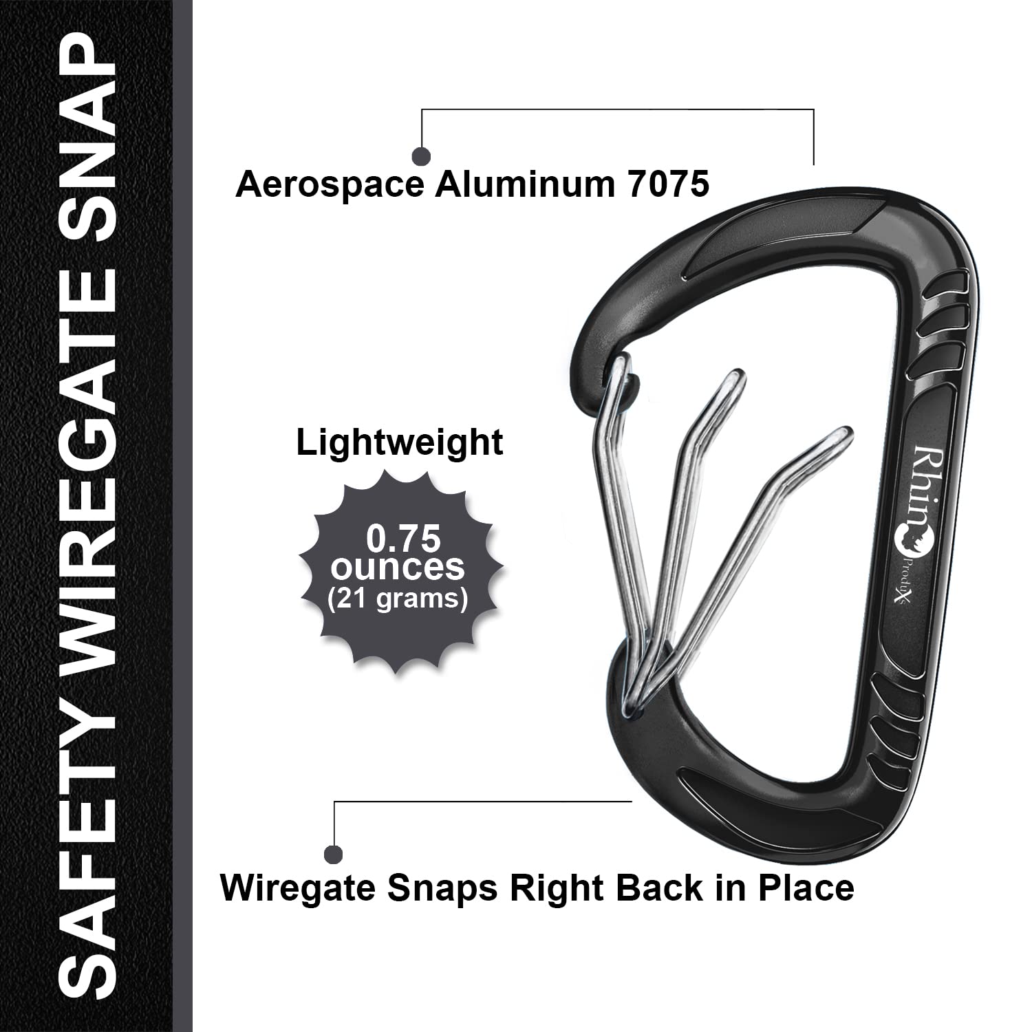 12kN Heavy Duty Lightweight Locking Carabiner Clips with Keyrings - Secure Pets, Hammocks, Dog Leash Harness & Keychains | Perfect for Outdoor Camping, Hiking, Climbing & Daily Use
