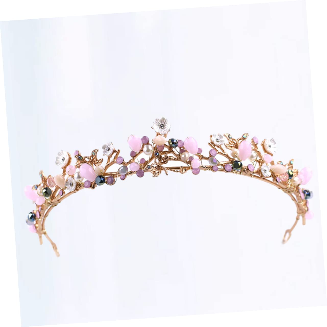 FOMIYES 2-Piece Crystal Rhinestone Flower Tiara Set - Baroque Wedding Crown, Bridal Headpiece for Women, Pageant Princess Hair Accessories | Perfect for Weddings, Birthday Parties, Prom, and Special Occasions
