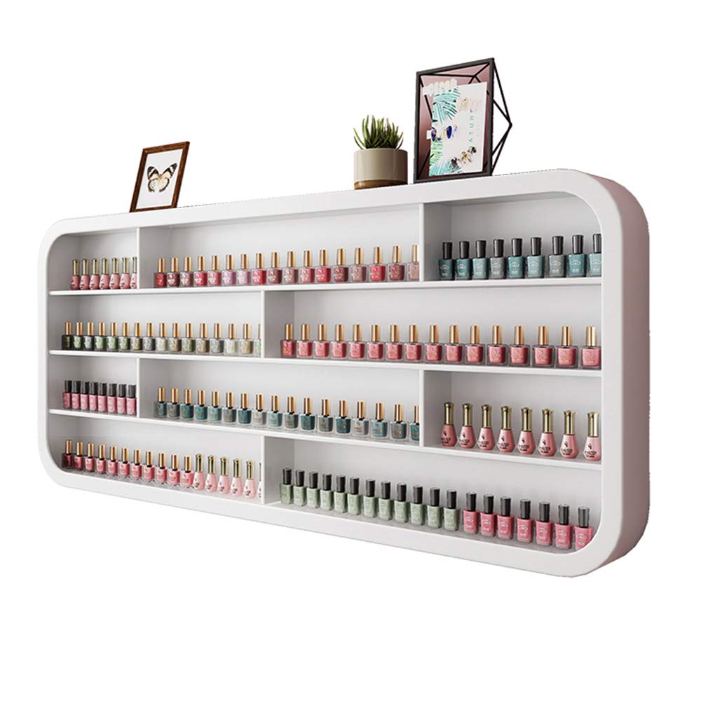 Red As Fire Nail Polish Display Shelf - Wall Mounted Salon Organizer for Nail Polish, Makeup, Cosmetics & Perfume Storage | Perfect for Nail Salons, Spas & Home Vanity Organization