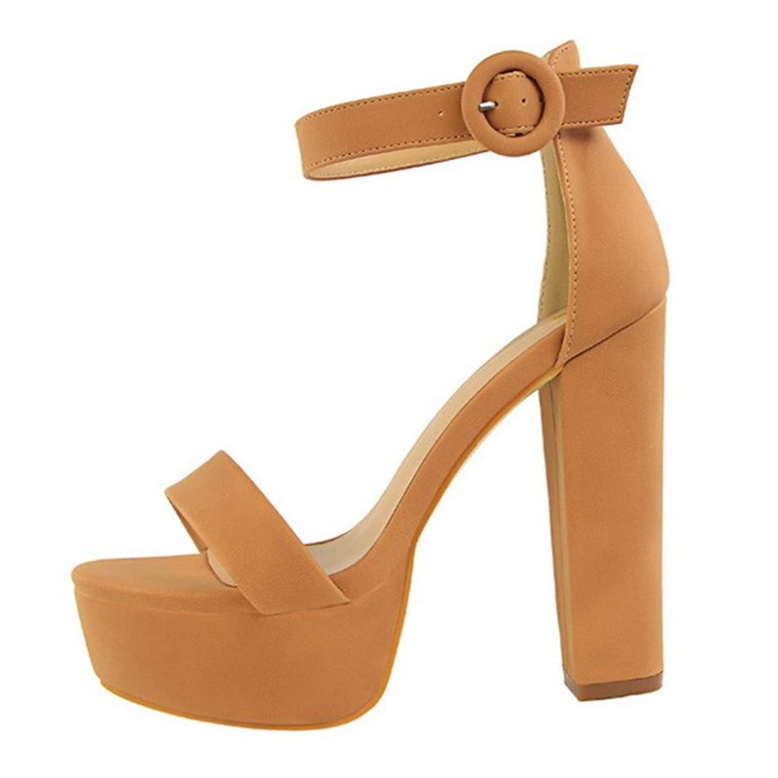 Elegant Women's High Heel Sandals - 13cm Super High Heel Pumps with Waterproof Platform Toe for Banquet & Evening Wear - Brown (Size 8) | Perfect for Weddings, Parties, and Formal Occasions