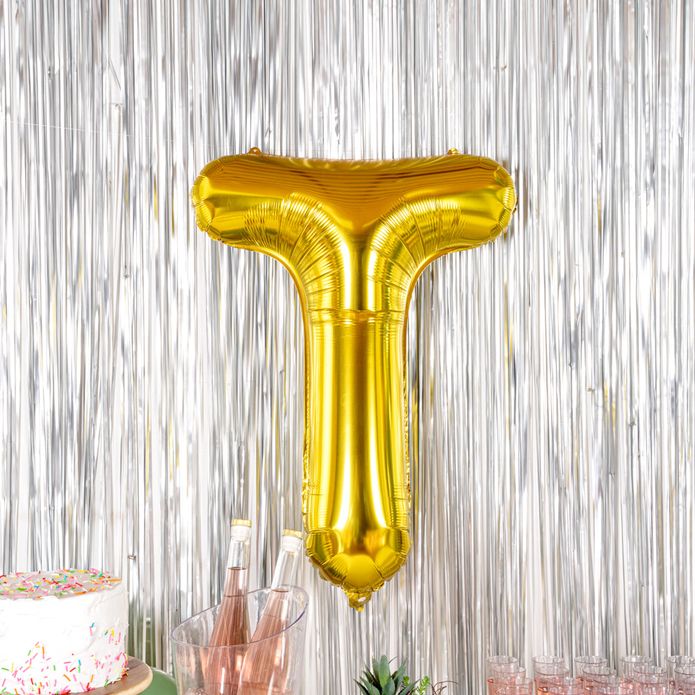 Balloonify Gold Mylar Letter T Balloon - 40 Inch Large Foil Alphabet Balloon for Birthday Party Decorations, Wedding, Baby Shower & Graduation Celebrations - 1 Count Box