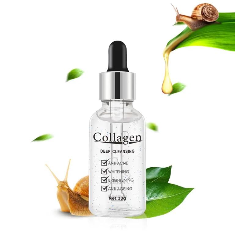 Organic Anti-Aging & Acne Treatment Face Serum with Snail Mucin & Collagen | Whitening & Repair Skin Care for Women | Daily Hydration & Night Routine