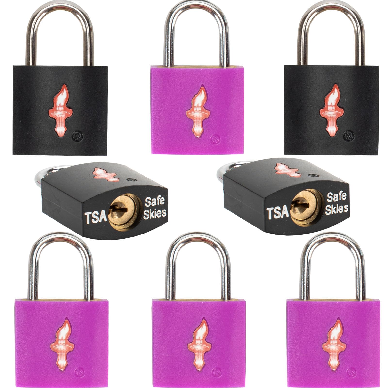 8 Pack TSA Approved Luggage Locks - 11/12 Inch Wide Travel Security Locks for Suitcases, Backpacks & Gun Cases - Solid Brass Combination Locks with Colorful Shells (8 Colors) - Perfect for Airports, Cruise Ships & Secure Storage
