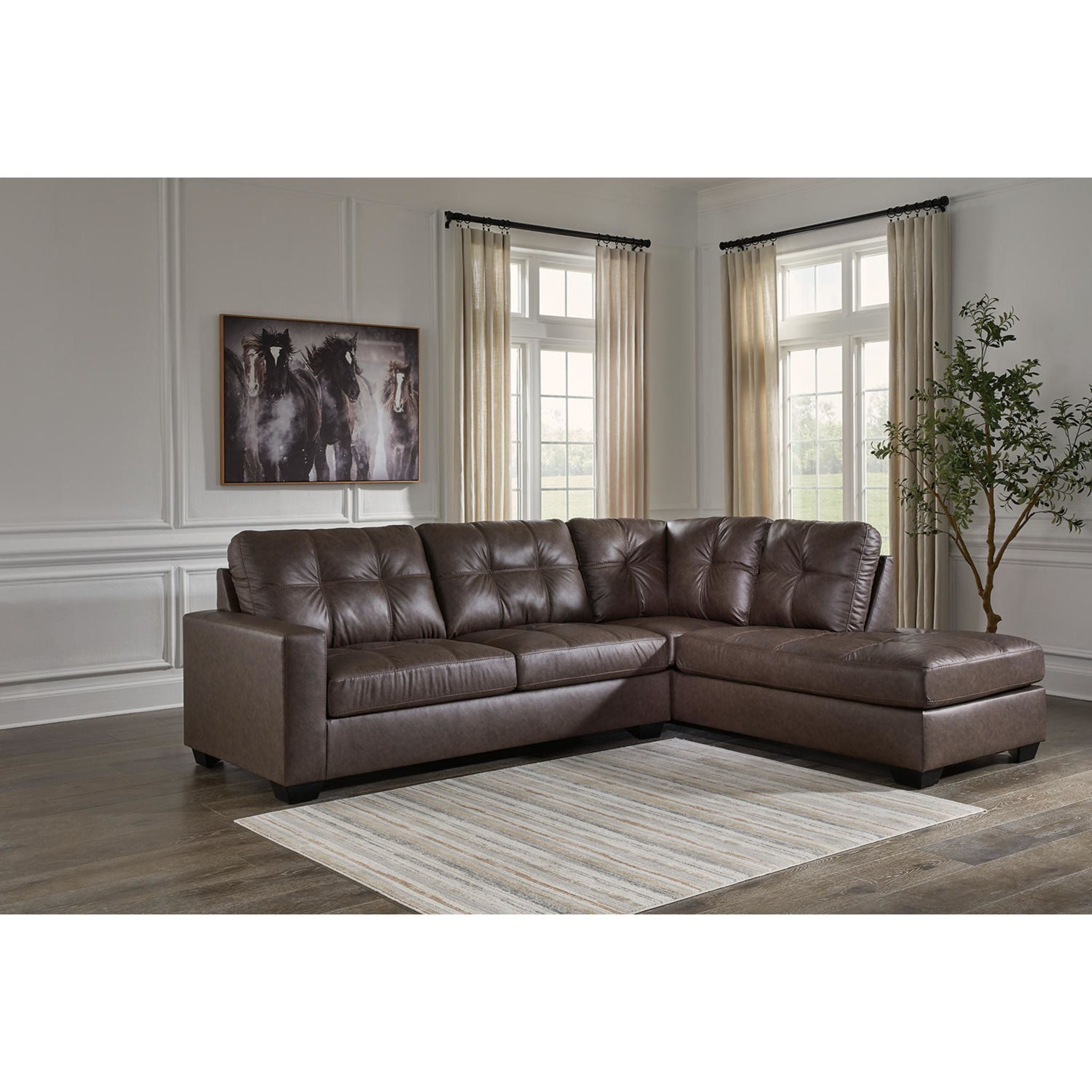 Barlin Mills 2-Piece Sectional Sofa with Chaise Lounge - Modern L-Shaped Couch for Living Room, Family Room & Apartment