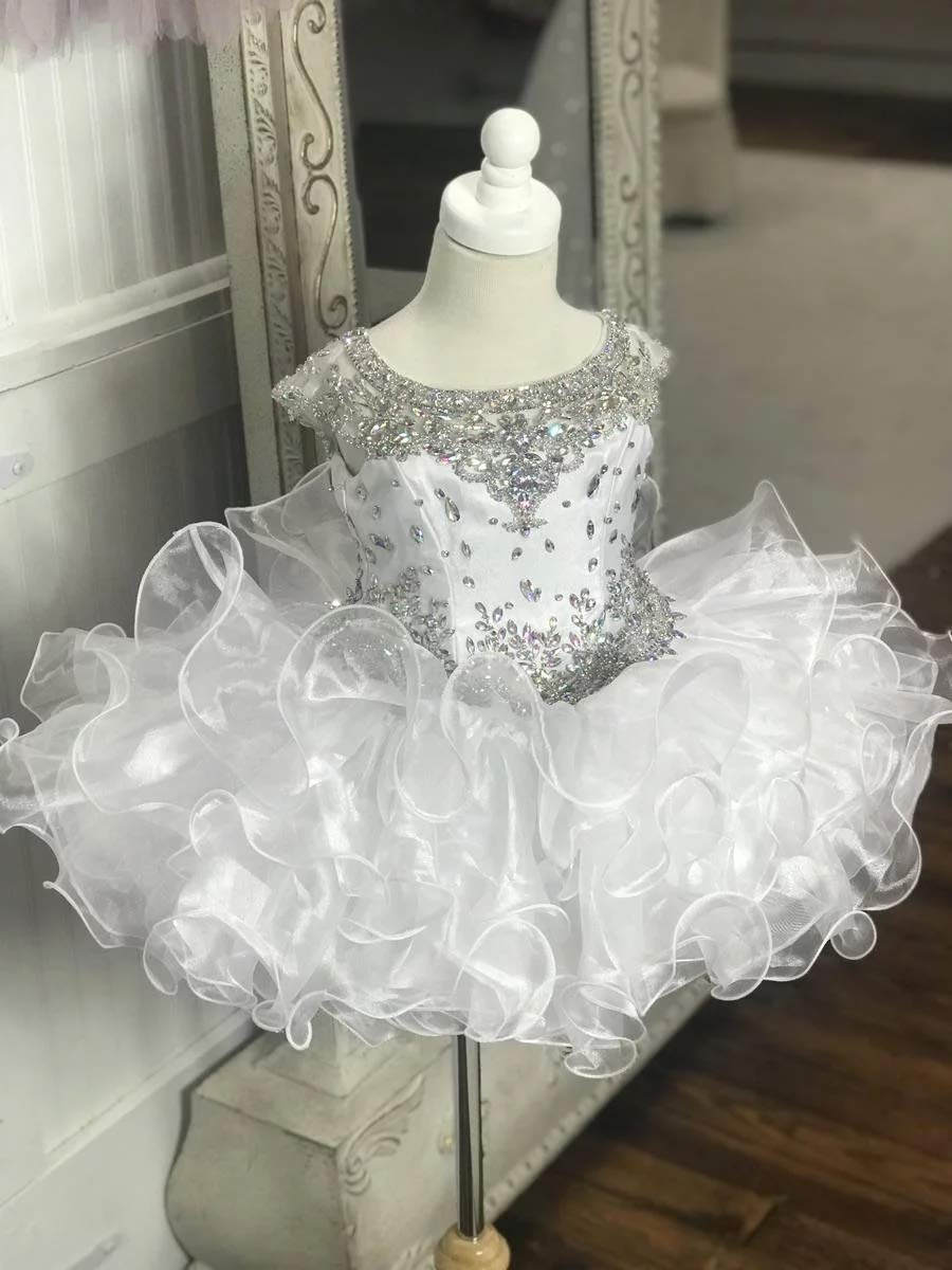 Junguan Baby Toddler Girls Cap Sleeve Cupcake Pageant Dress - ST002 | Infant Birthday Party Tutu Dresses for Special Occasions & Photo Shoots