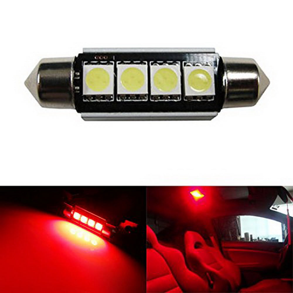 1 Red 4 SMD Error-Free 578 211-2 6411 LED Bulb - Perfect for Car Dome, Trunk & Cargo Area Lighting - Super Bright Replacement Light for Vehicles, Trucks & SUVs